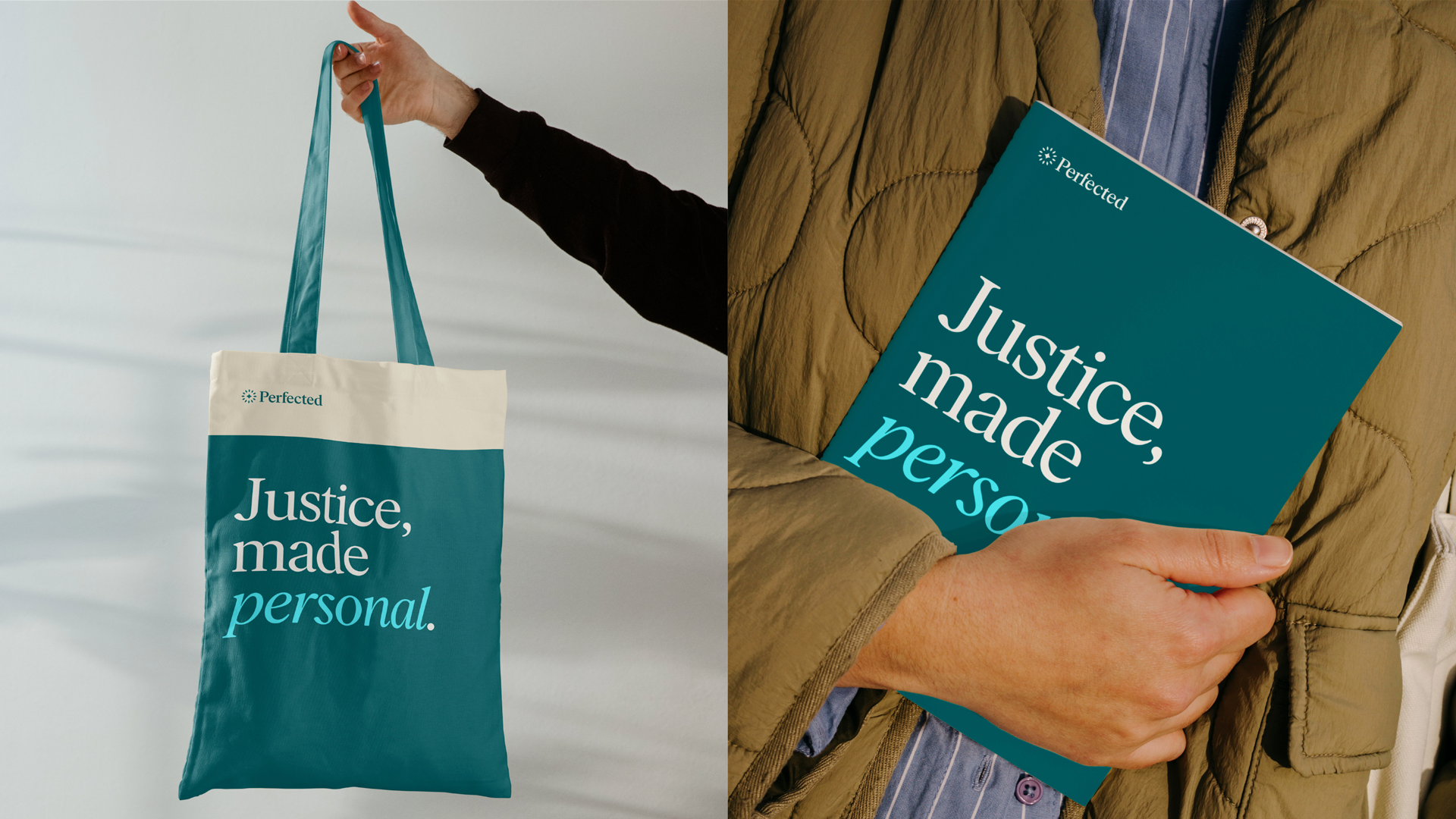 Perfected tote bag and magazine: Justice, made personal