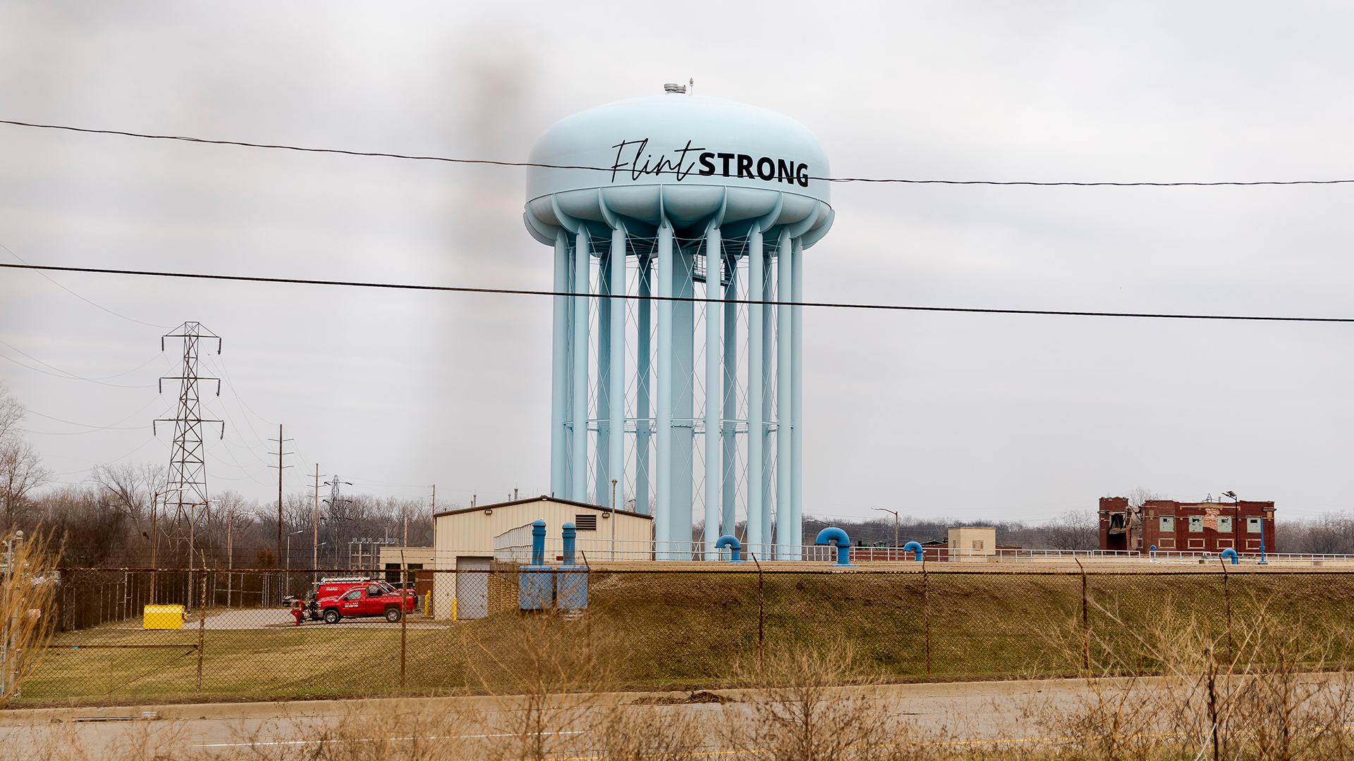 Flint water tower