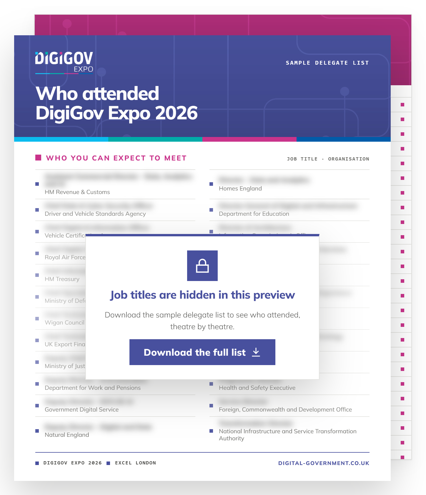DigiGov Expo sample delegate list