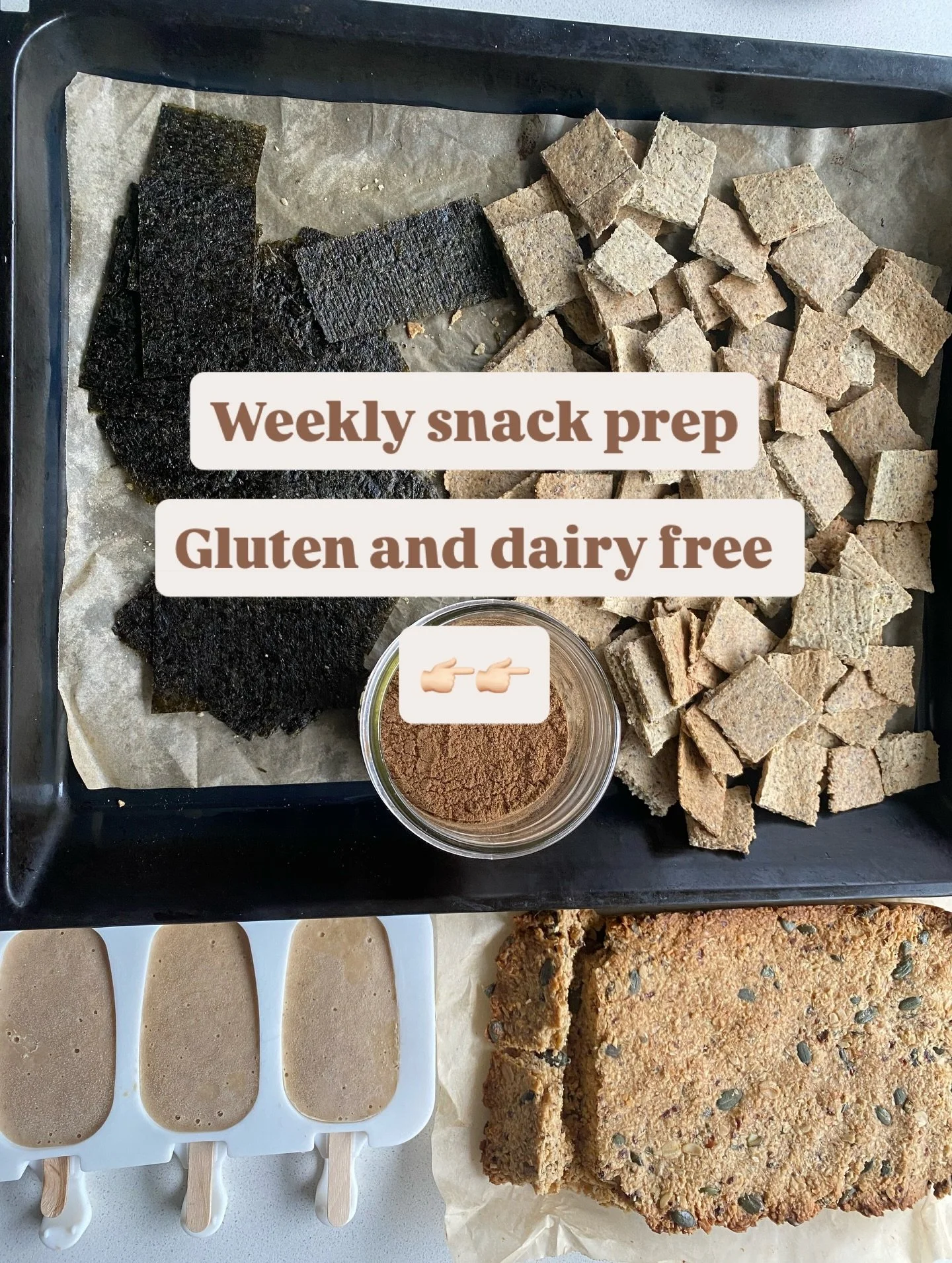 A little bit of time in the kitchen on the weekend saves so much time during the week. Especially when it comes to snacks and lunchboxes 🙌🏼

This week I made:
 &bull; Salted banana caramel ice creams &bull; DIY chai latte mix &bull; Sunflower seed 