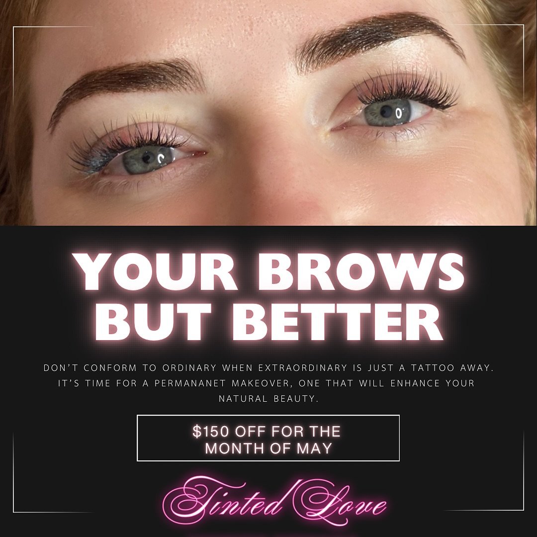 Mother&rsquo;s Day Promo ✨

Your Brows But BETTER 💥

Only ever enhancing your natural beauty - wake up made up and never have to fill in those brows again ✔️ 

For the month of May receive $150 off Eyebrow Tattooing. 

PM for further details and let