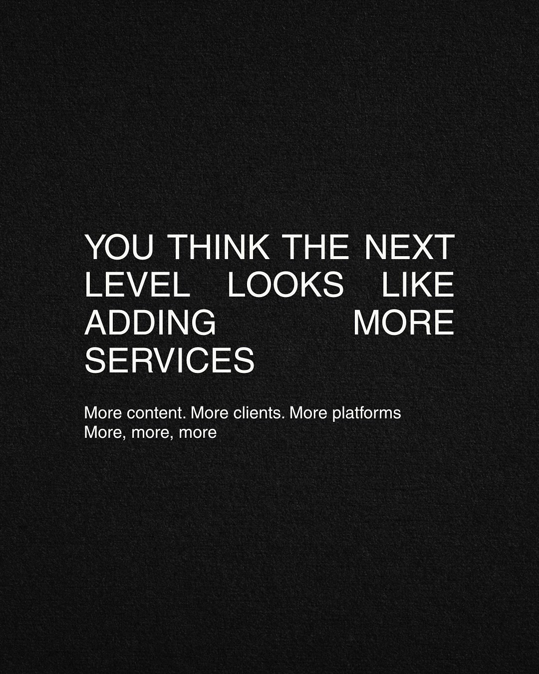 You think more content gets you more clients.
More platforms, more posts, more noise

But the SMMs who truly scale?

They don&rsquo;t add more content. 
They lead with it.

✨ More clarity in your zone of genius
✨ More conviction in your message
✨ Mor