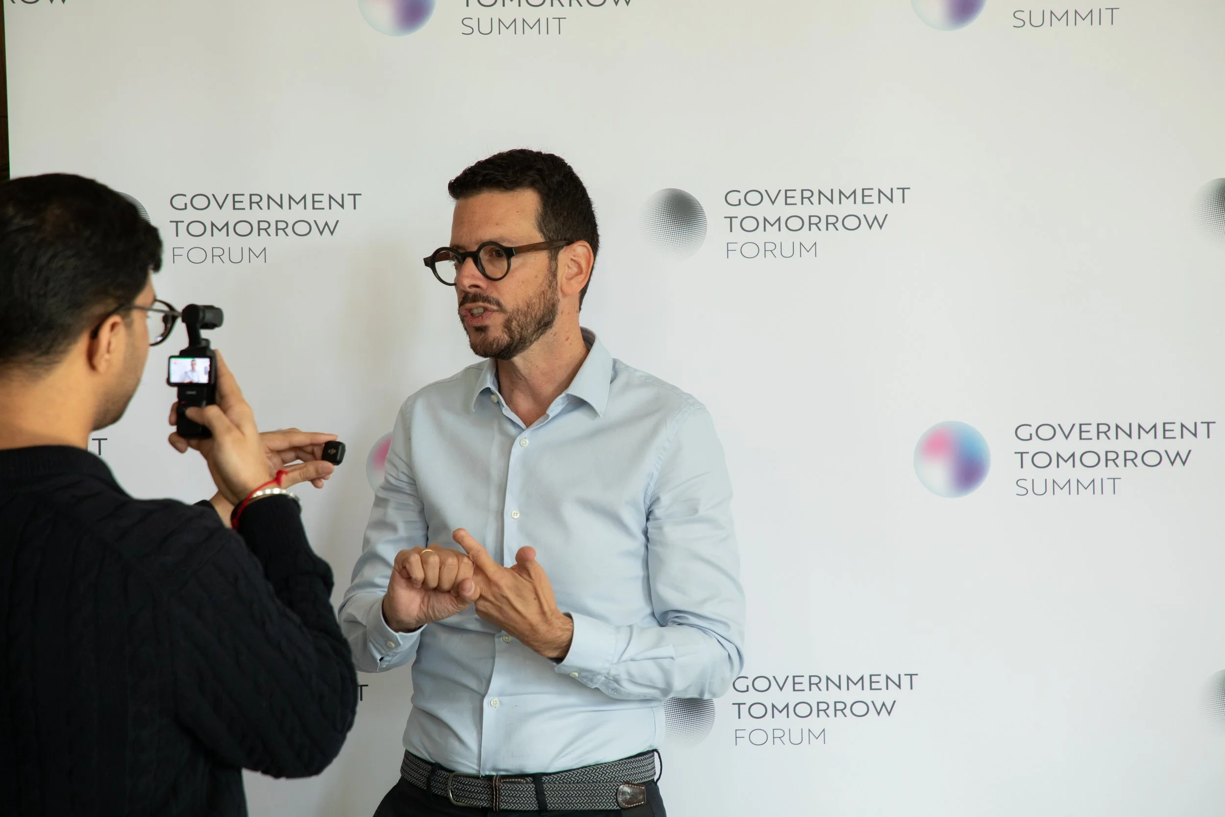 Alexandre Pointier giving interview at the Government Tomorrow Forum GTF Summit 2026