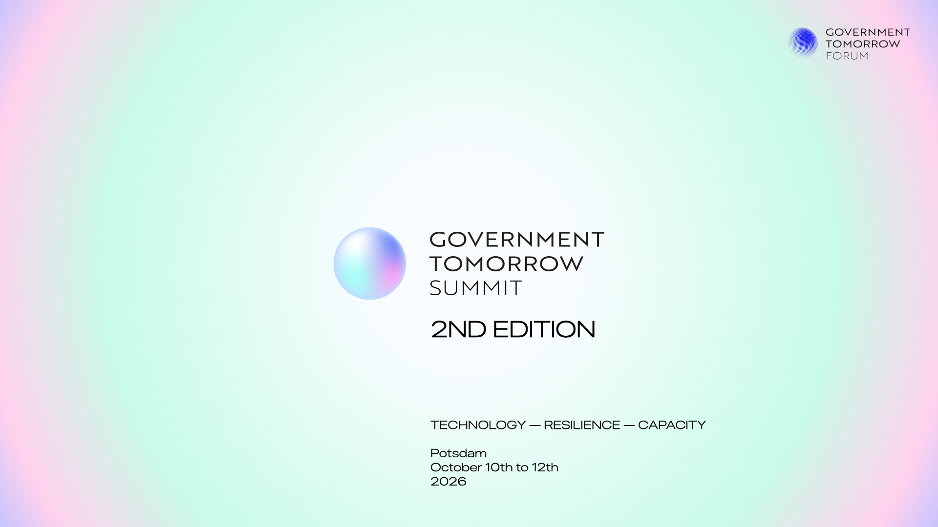 Government Tomorrow Summit Potsdam — Normal Ticket