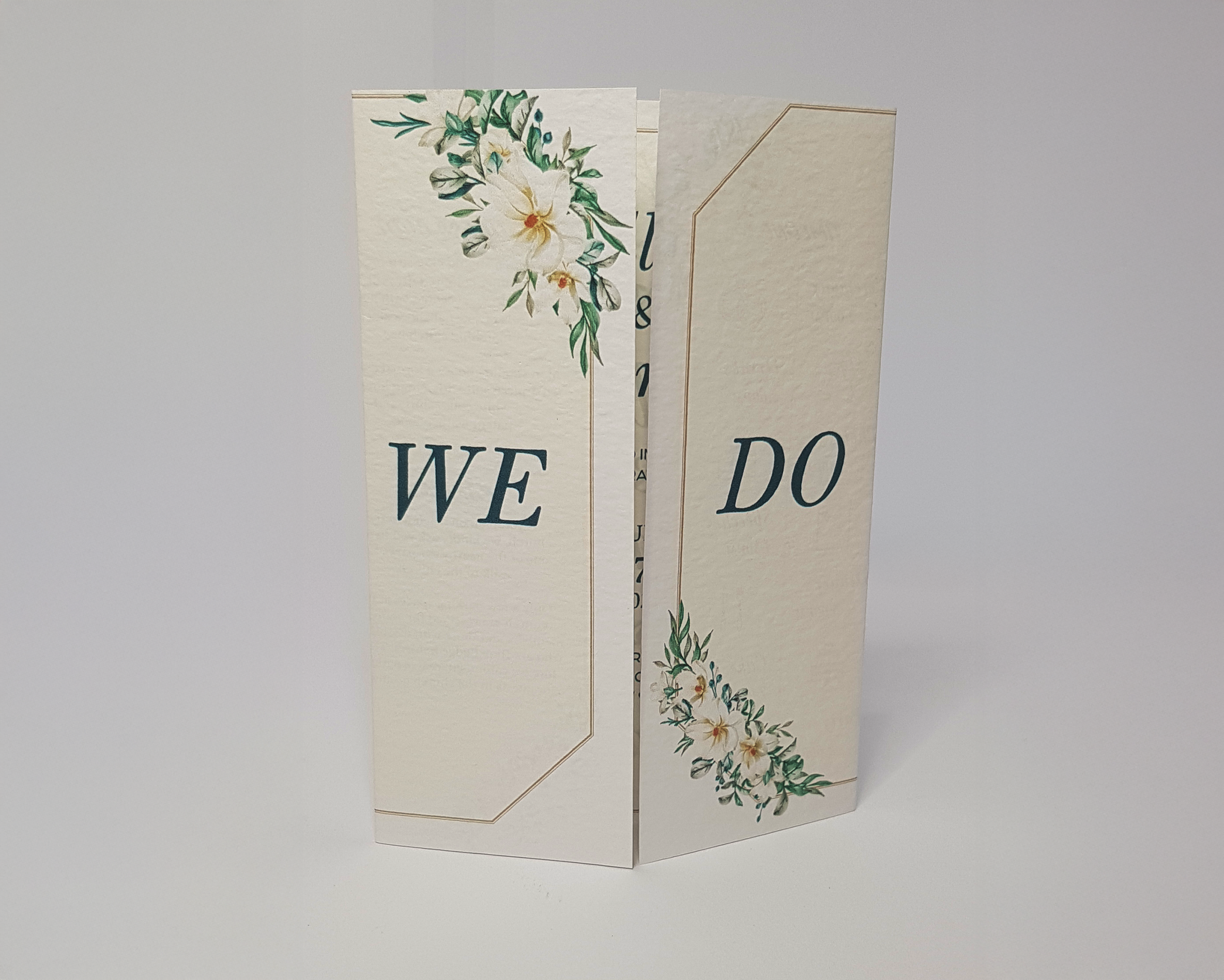 W&S Wedding Stationery A4 gatefold invitation front view