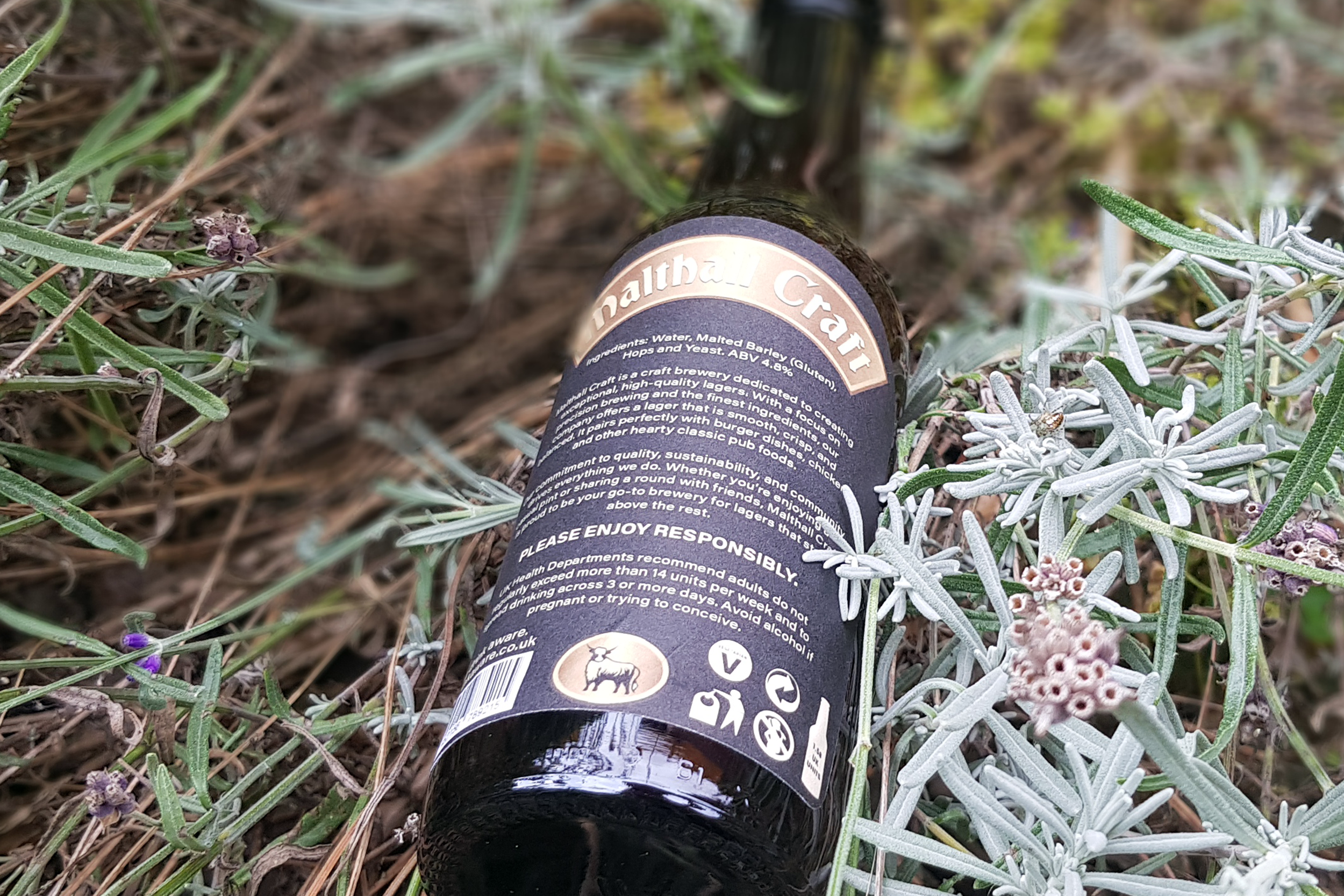 Malthall Craft Beer Bottle back.