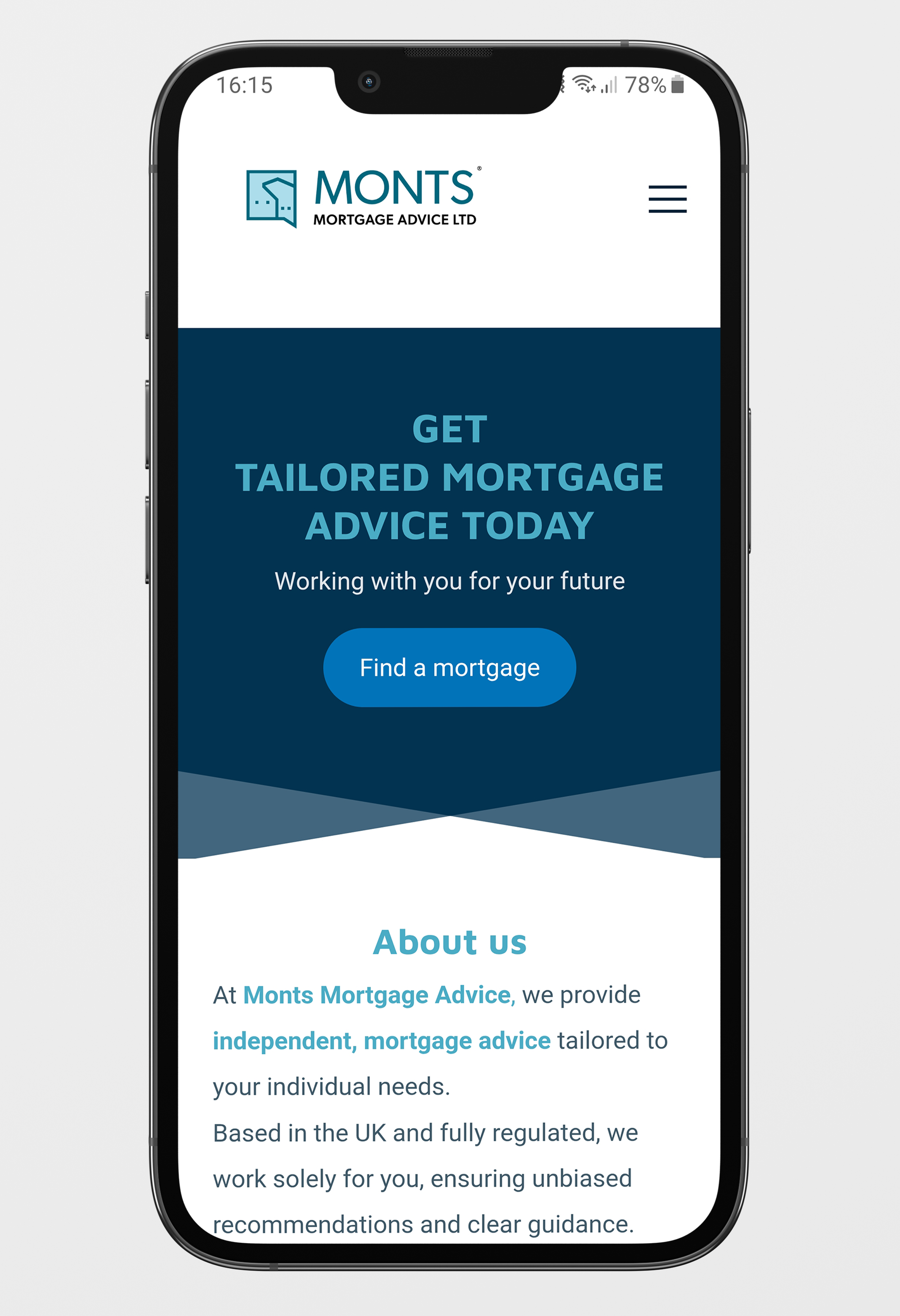 Monts Mortgage Advice Ltd Mobile Website Example 1