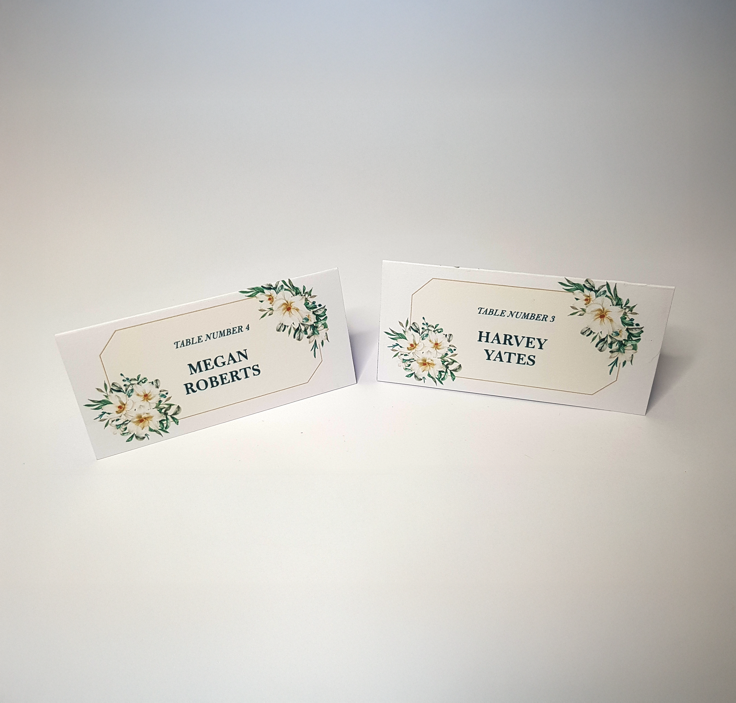 W&S Wedding Stationery Table names