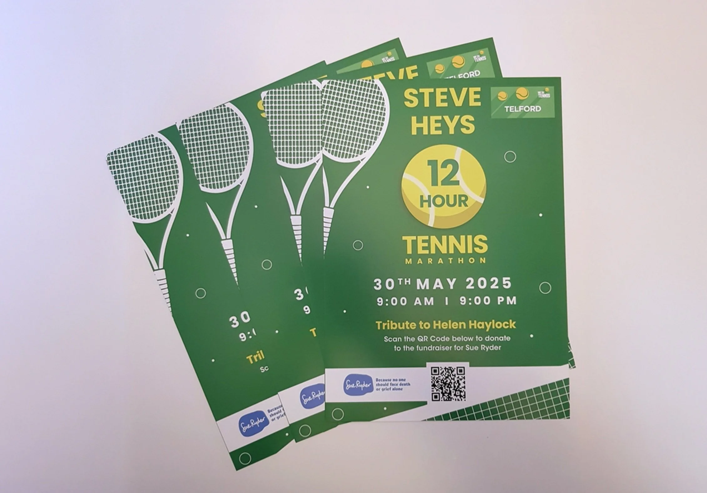 Tennis Marathon Fundraiser A3 Posters