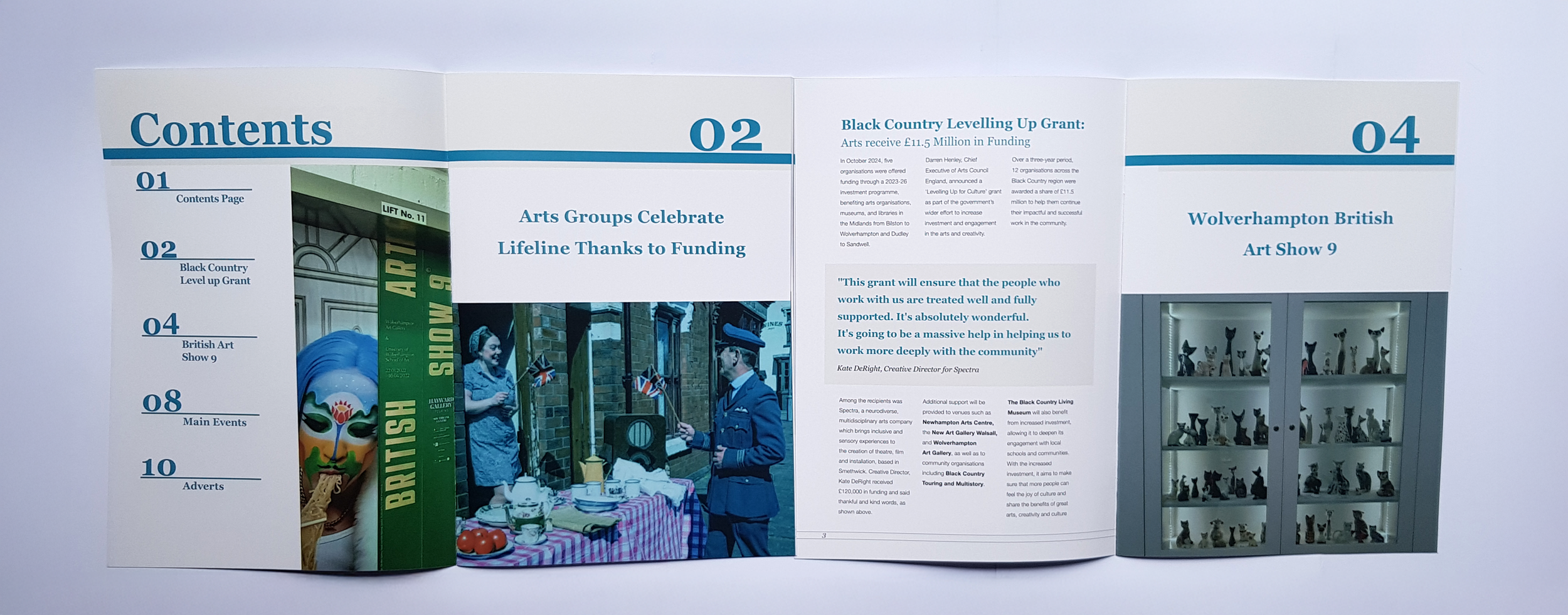 Open spreads of pages 1,2,3 and 4 of Pigeon Magazine May Issue 2, 2023.