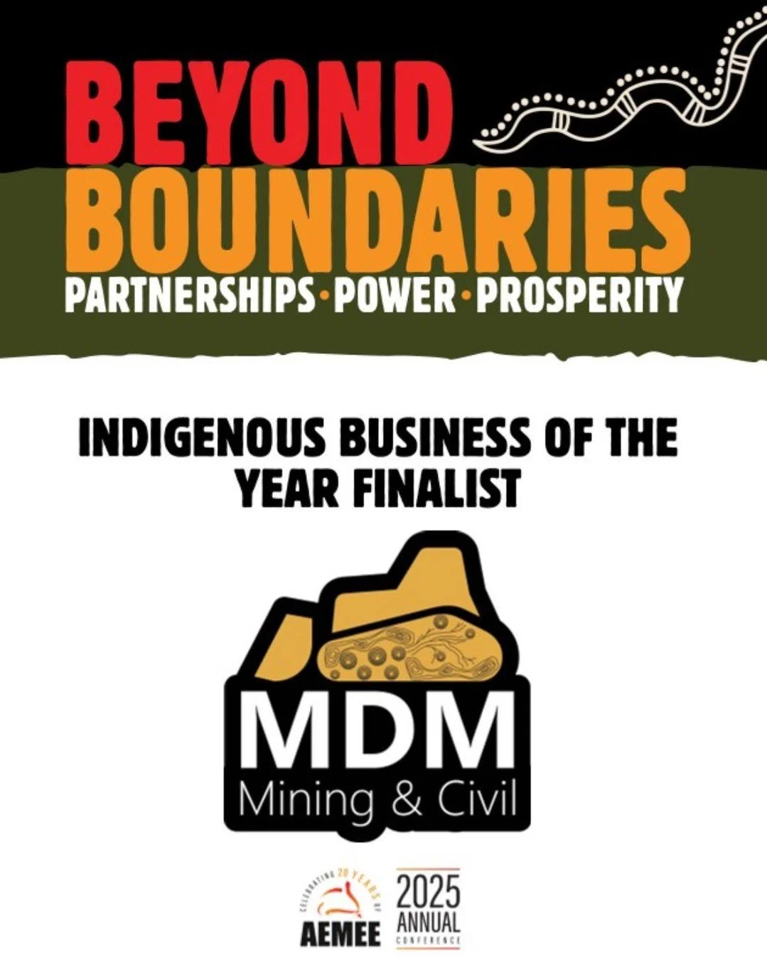 We’re beyond proud! ✊
MDM Mining & Civil has been named a finalist for “Indigenous Business of the Year” at the 2025 AEMEE Awards!
This one means a lot, recognising not just the work we do, but how we do it: supporting Indigeno