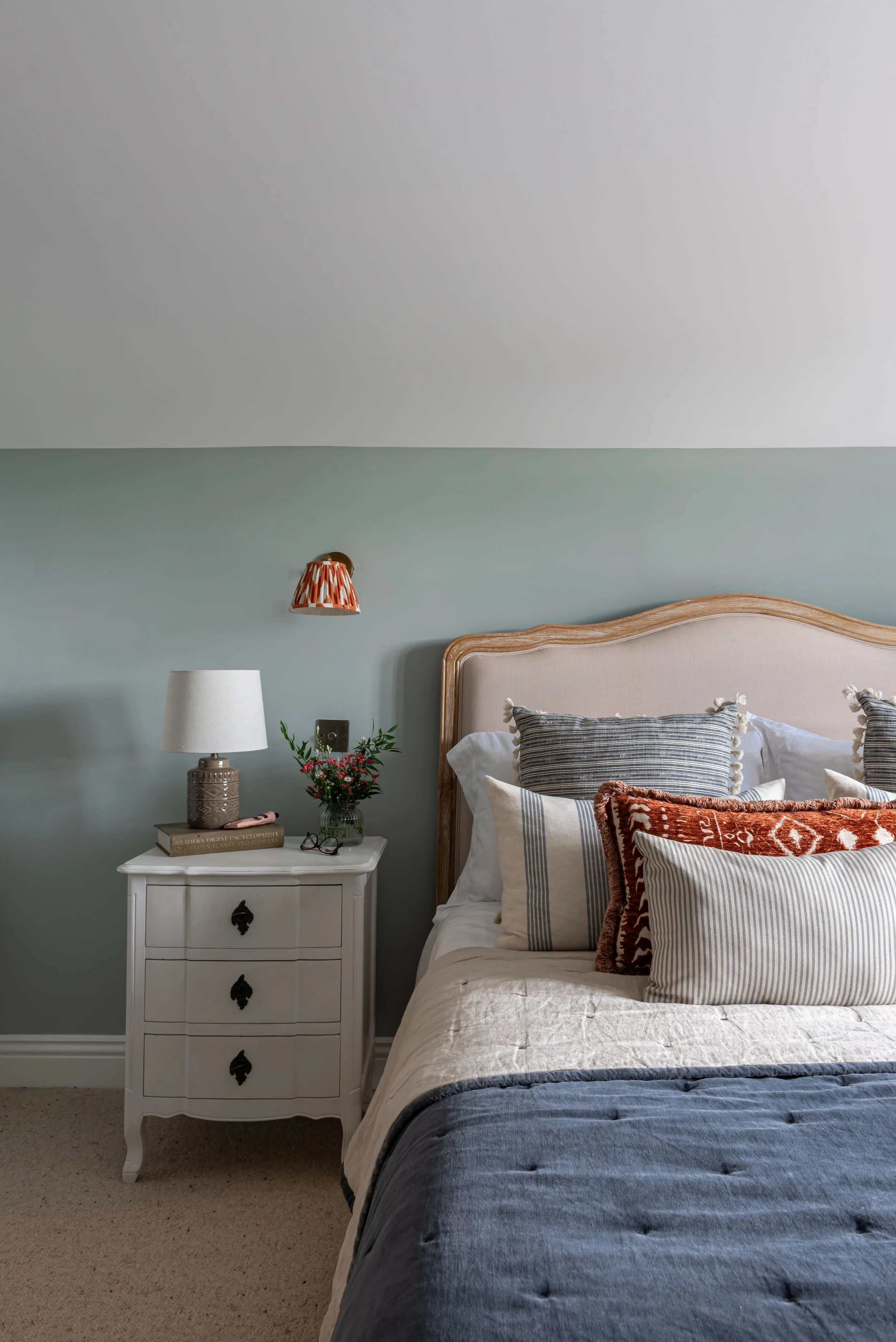 Darby Holmes- Leatherhead House- Bedroom interior design and styling for rooms in surrey