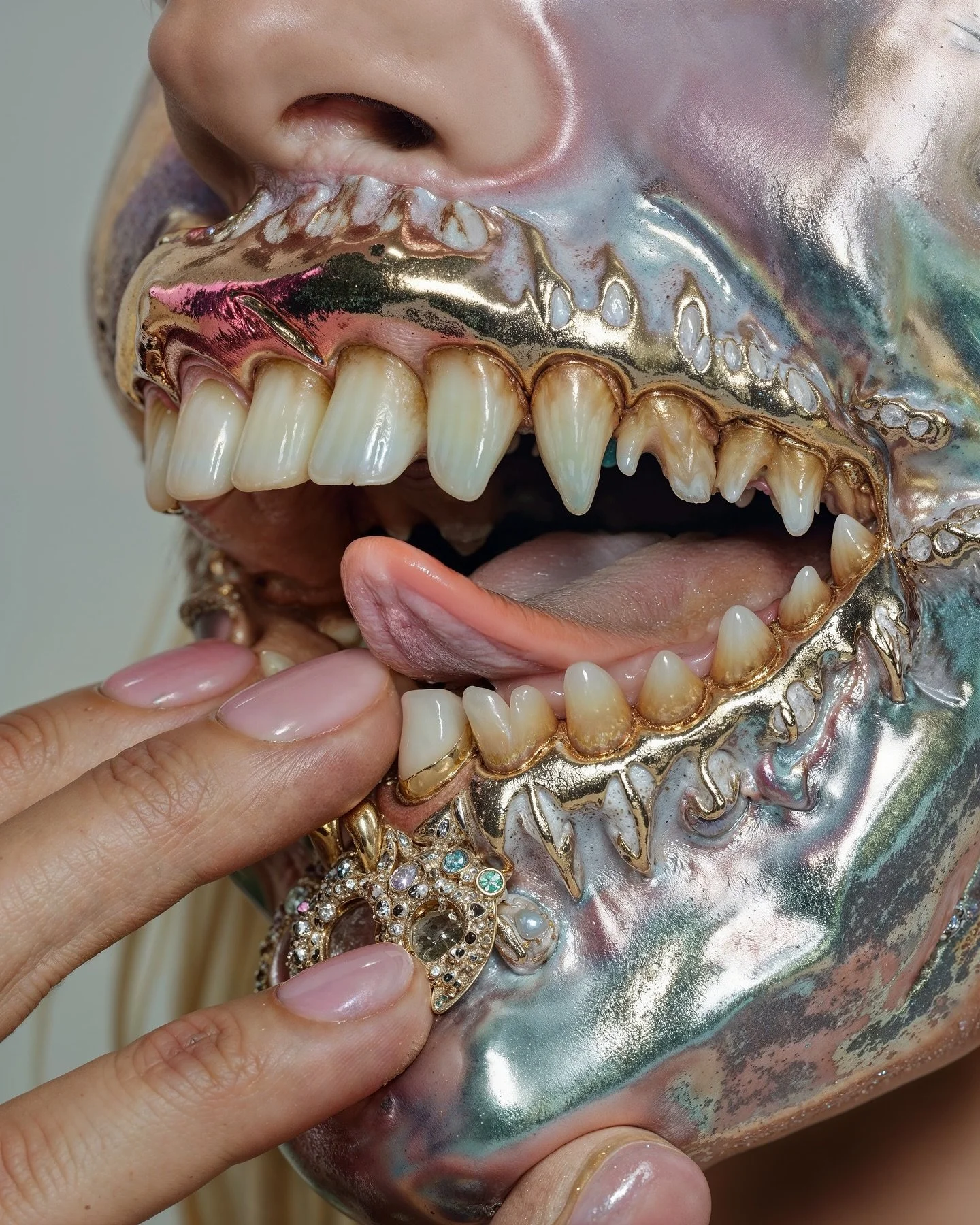 Back to my roots.
.
.
.
#surrealism #art #aiart #teeth #iridescent #aiartwork #unsettled #avantgarde #new #discomfort #scorpionsorbet #vogue