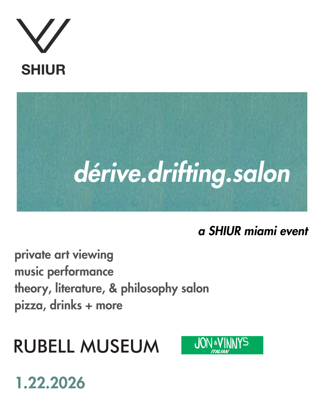 Shiur Miami residency - opening salon