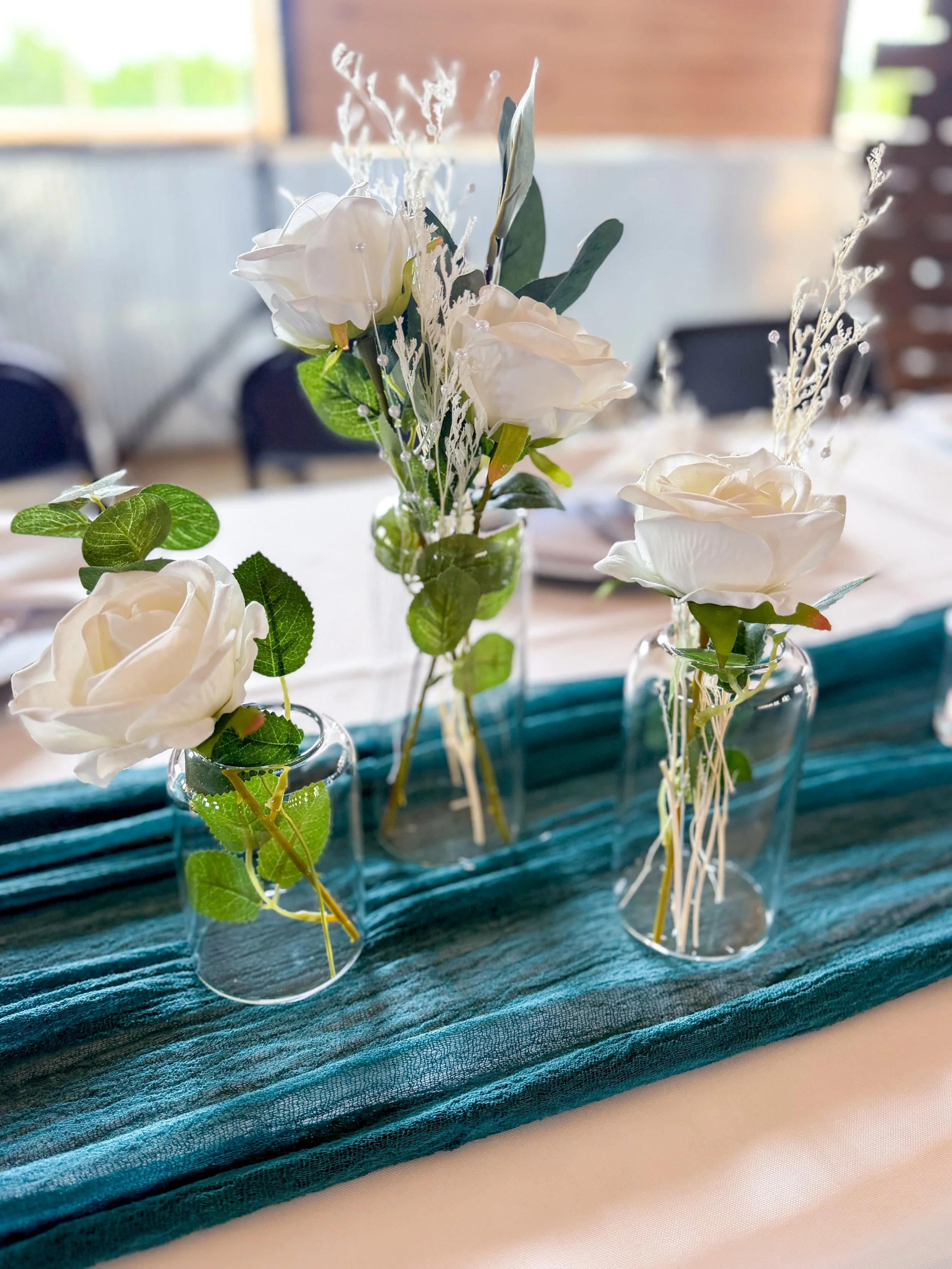 Set of 3 - Cylinder Glass Bud Vase