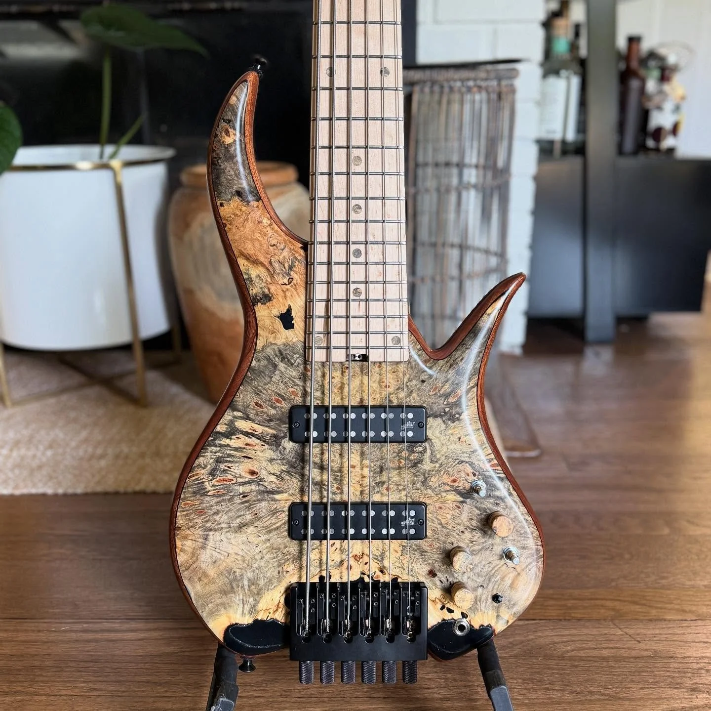 Sneak peak of some new heat! 
Buckeye on sapele will never get old. 

#bass #6string #bassbuilder #maker #makersmovement #luthier #luthierlife #ctmade #madeinct #makermovement #woodworkersofinstagram #woodworking #makerssupportingmakers #bassplayer #