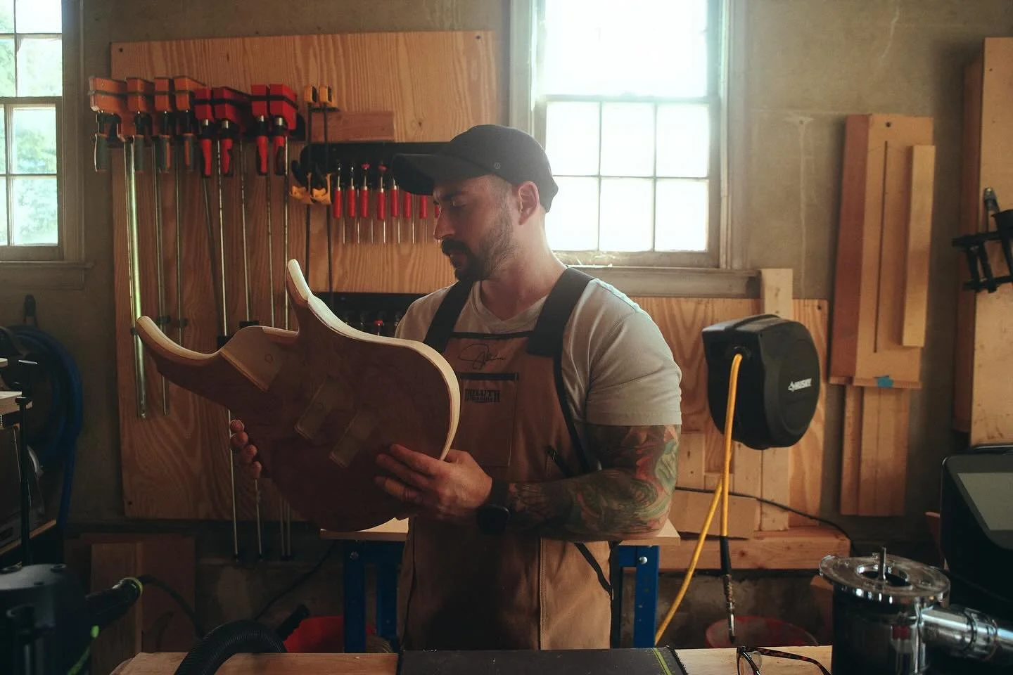If you don&rsquo;t look pensively at your work are you even a maker?
📷 @stevewalterphoto 
#bass #6string #bassbuilder #maker #makersmovement #luthier #luthierlife #ctmade #madeinct #makermovement #woodworkersofinstagram #woodworking #makerssupportin