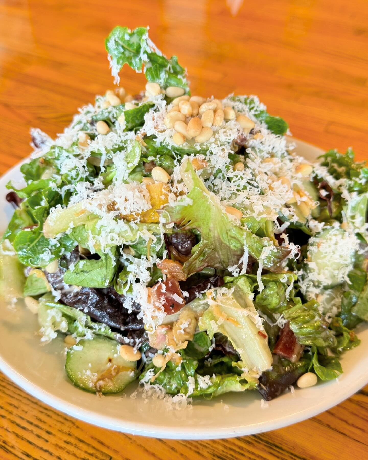 Happy Tuesday! 
Stop in for one of our specials and don&rsquo;t forget about half price wine from 4pm till close tonight! Cheers! 🍷

🥗artisan lettuce, @keeganfilionfarm bacon, @kuriosfarms cucumbers, toasted pinenuts, roasted brussels sprouts, pick