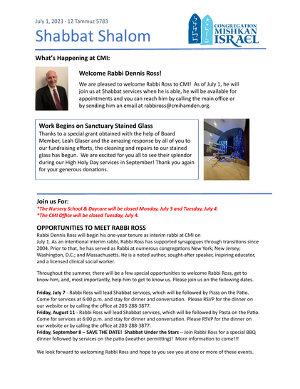 July Newsletter