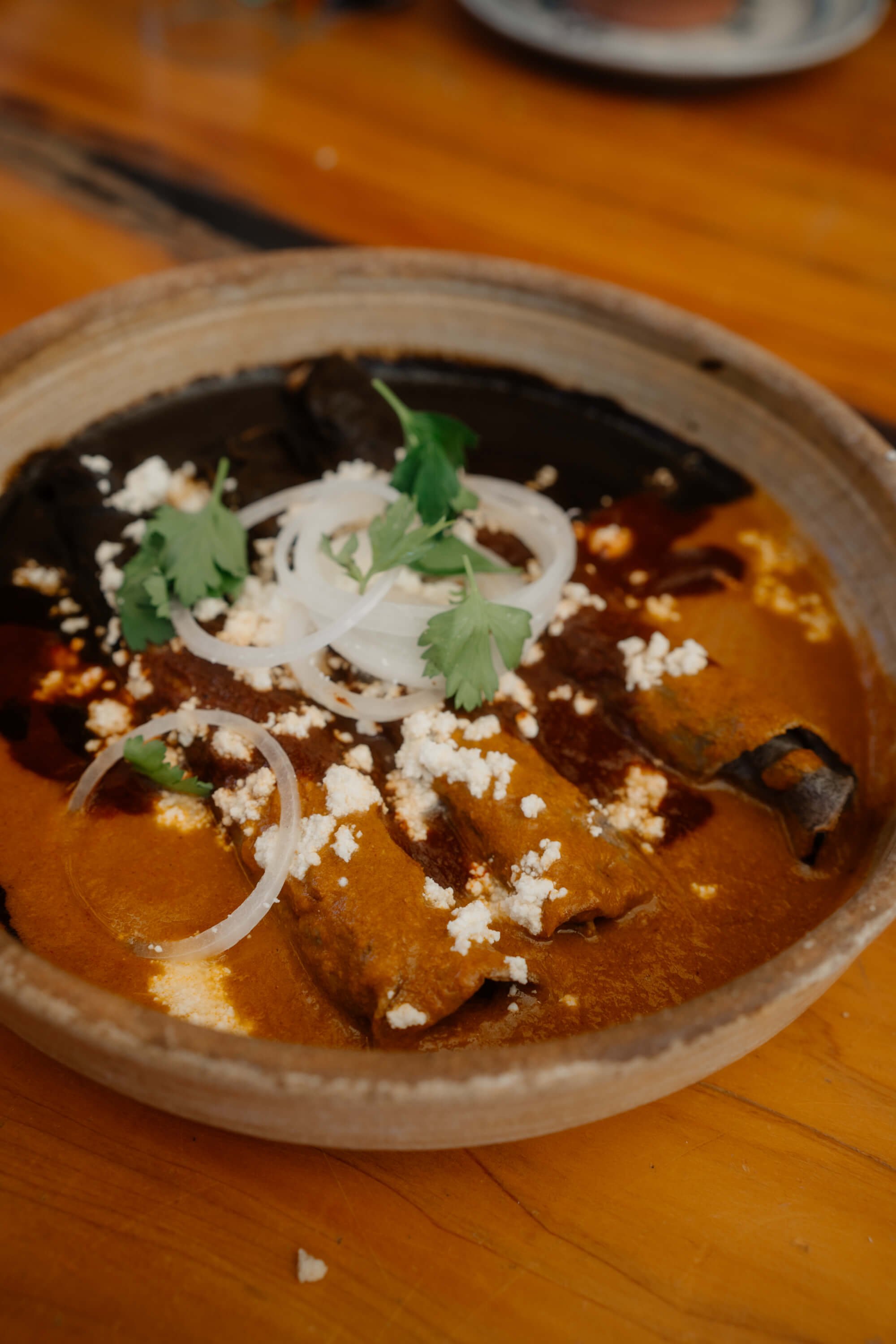 Traditional dish with mole sauce.