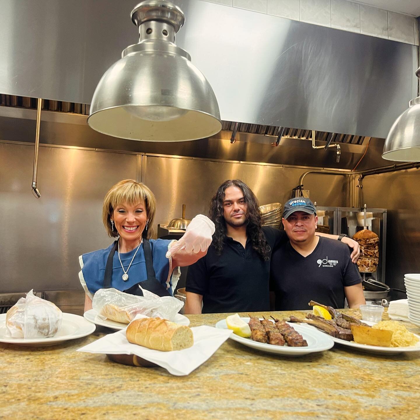 A special thank you to @rozvaronabc7 for filming her VERY LAST Weekender standup in @chicagogreektown at @9museschicago, promoting the Greek heritage parade in Greektown this Sunday and learning how to make an authentic Greek gyro sandwich! Catch the