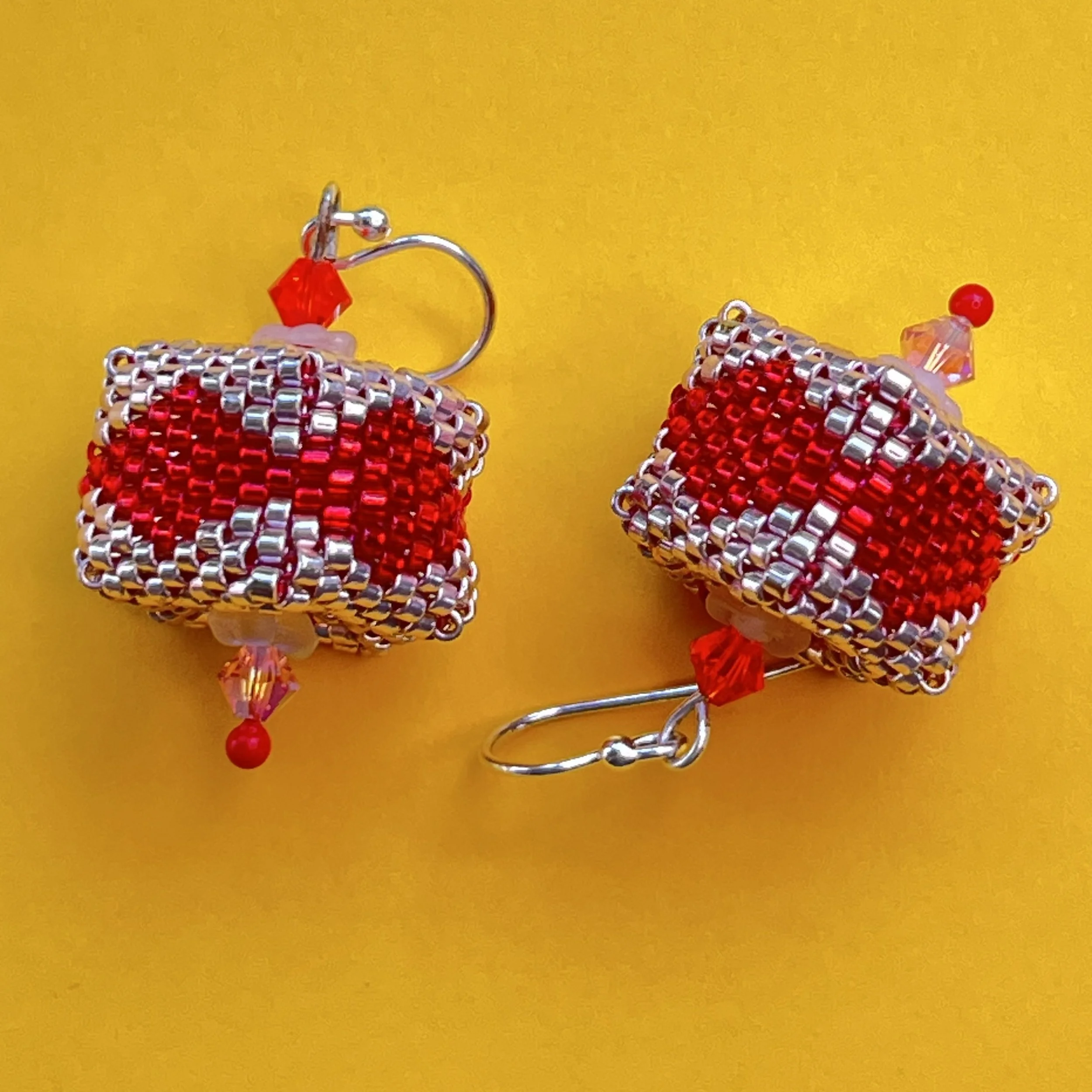 Bold red and silver