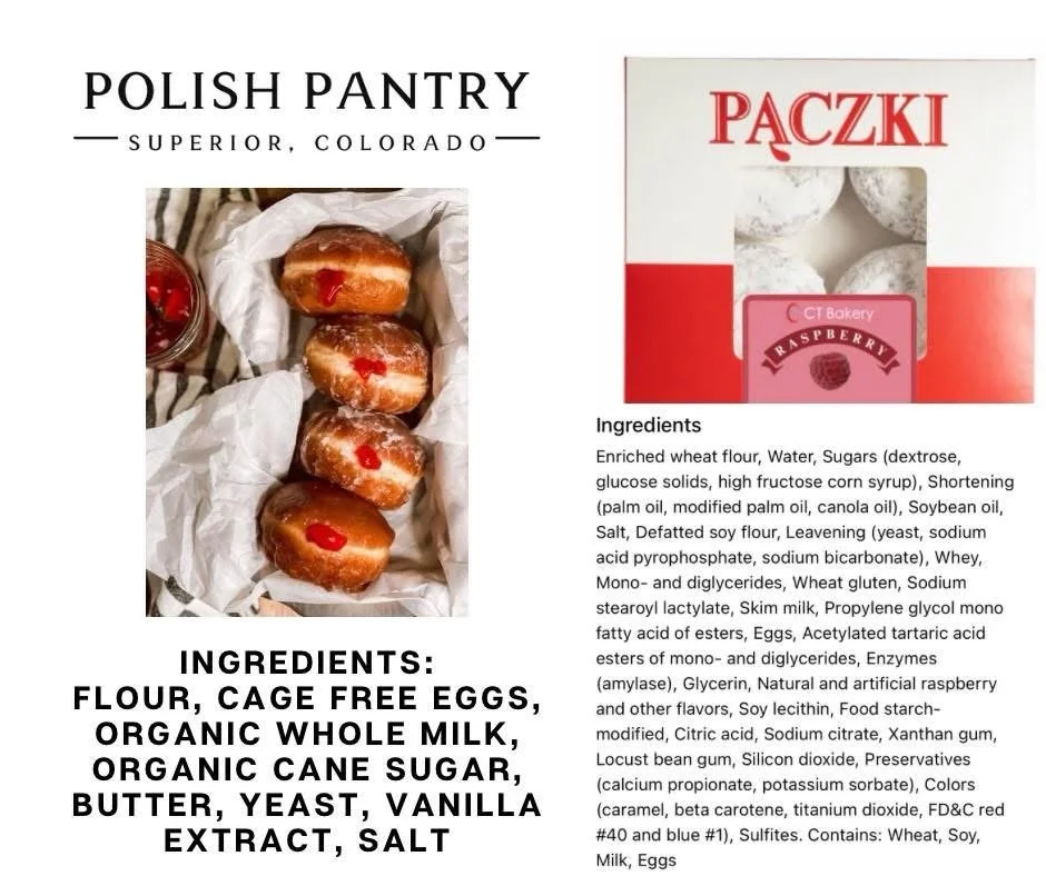 Polish Pantry vs Grocery Store pączki. Taste the difference of our authentic and traditional handmade pączki. No shortcuts or artificial flavors. Just like at Babcia&rsquo;s house. ❤️