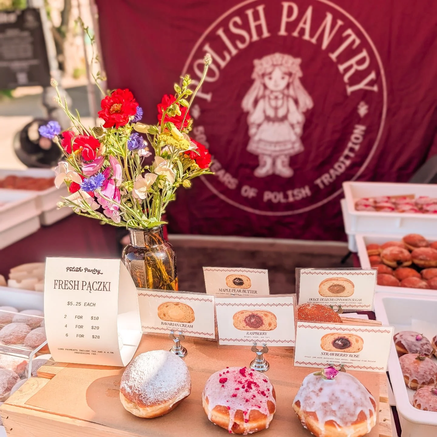 We had an amazing day! I love making and sharing paczki with you all. Thanks for all the support and love! See us Saturdays at Louisville Farmers Market 9am-1pm. We've been selling out of the specialty flavors early!
