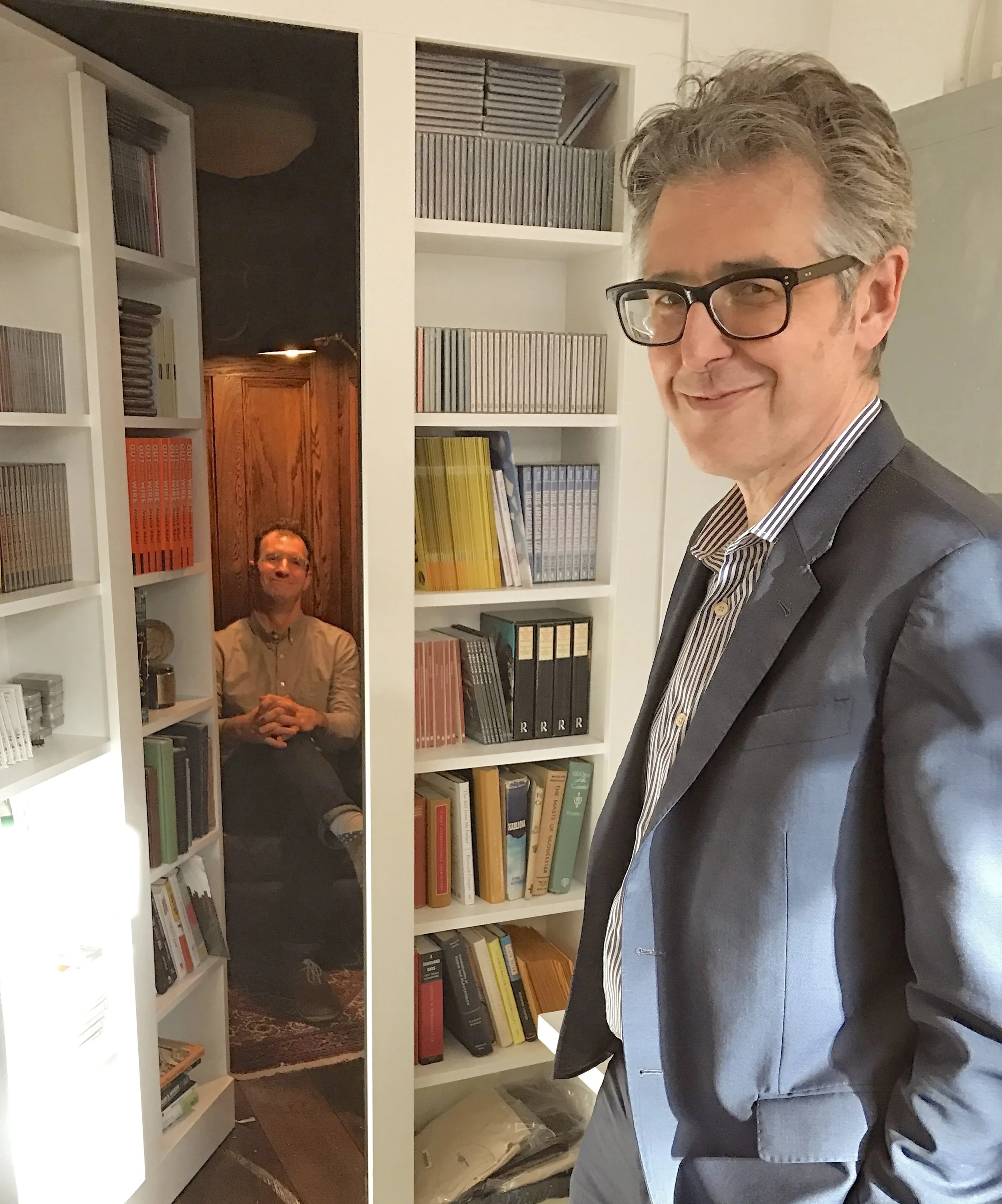 Aaron A. Dalton in Ira Glass's secret writing room at This American Life