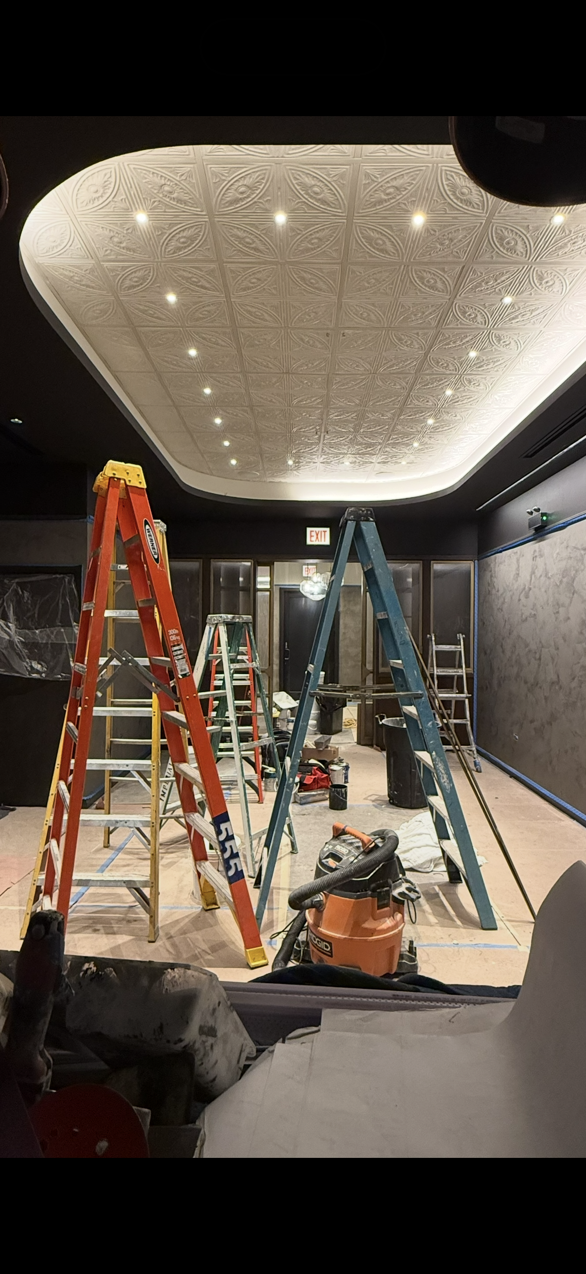 1737 N Damen near the end of construction, ladders still up in the future dining room.
