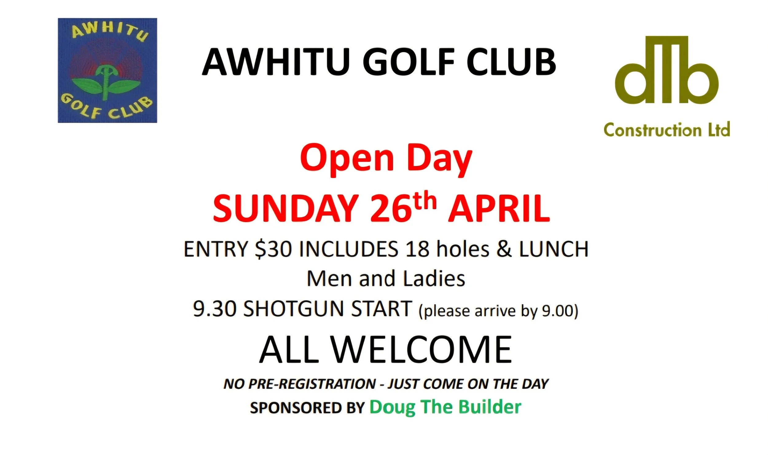 DTB Construction Open Day Sunday 26 April 