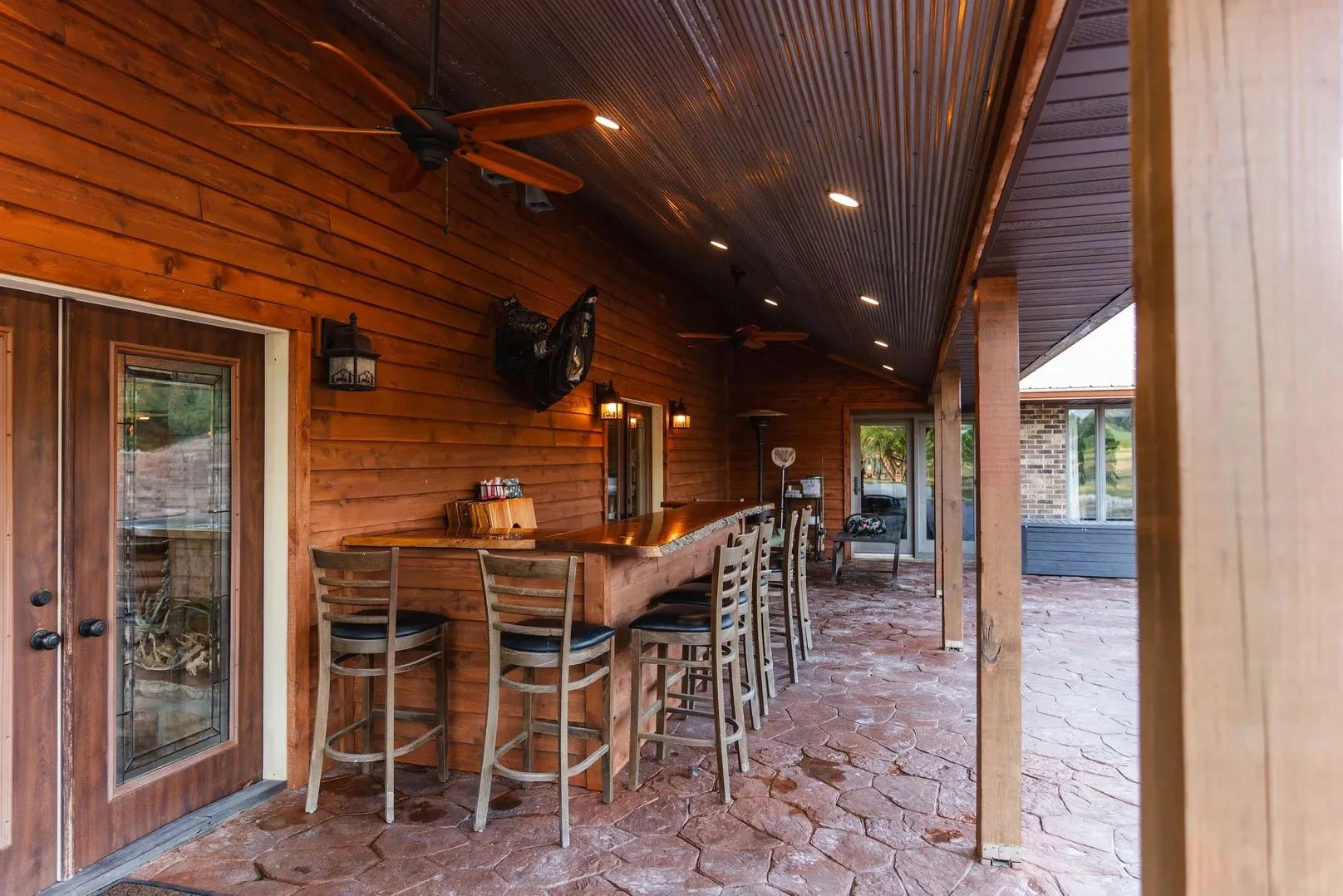 The outdoor bar at Bearfield Lodge in Mt. Sterling, Illinois