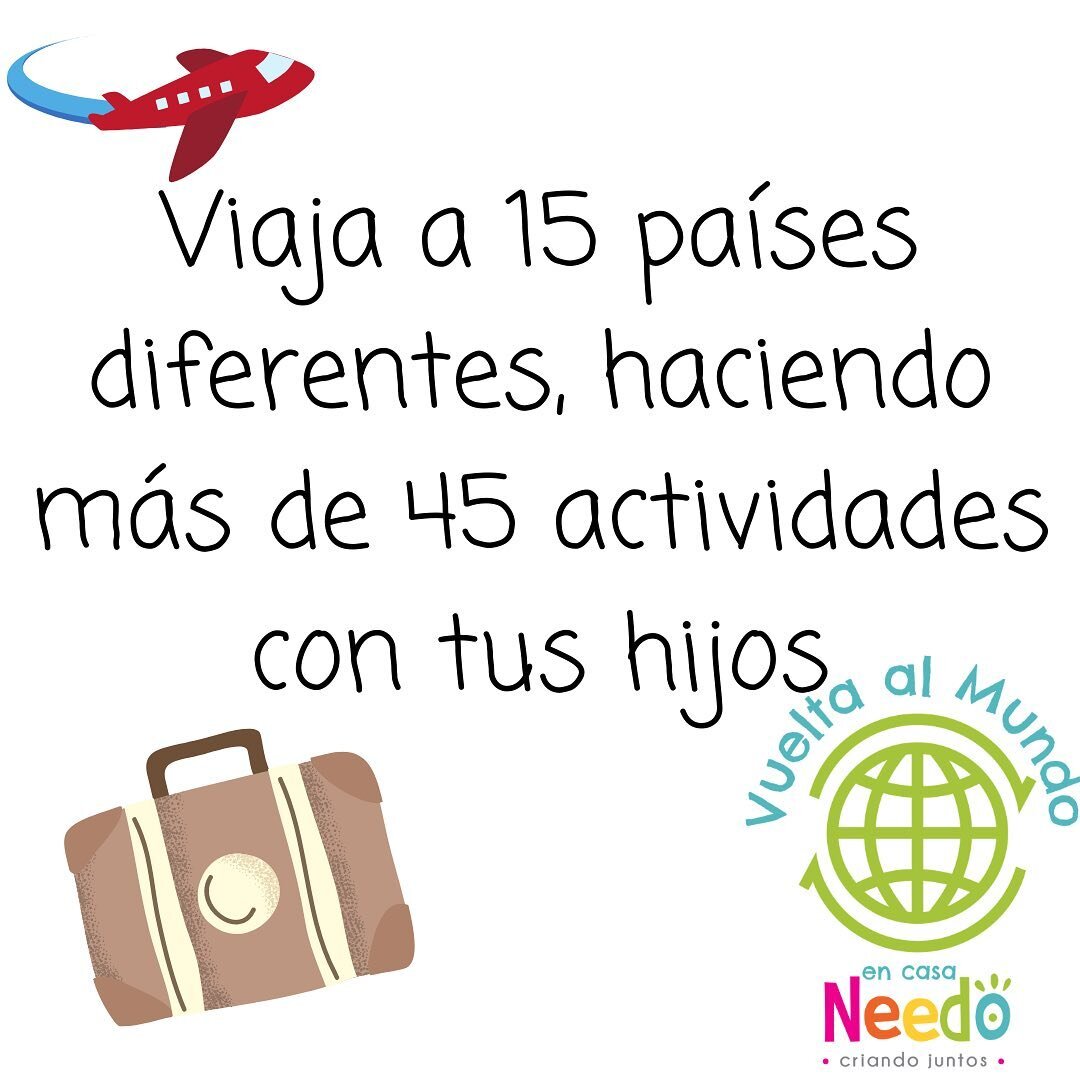 &iexcl;Chequen el nuevo proyecto que tenemos en Needo! @vueltaalmundoencasa es un manual cultural para visitar el mundo desde tu casa. El manual incluye 15 pa&iacute;ses y m&aacute;s de 45 actividades para hacer con tus hijos mayores de 3 a&ntilde;os