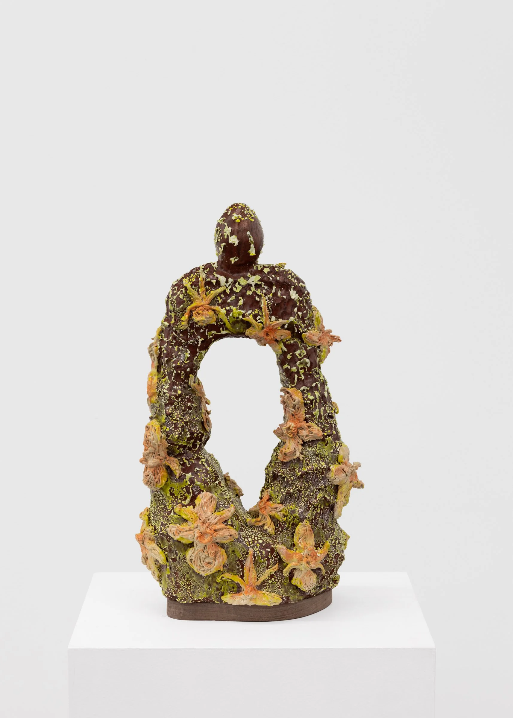 Nicole Levaque, "From Fruit to Flower", 2025
Glazed stoneware, black walnut; 18" x 10" x 6"