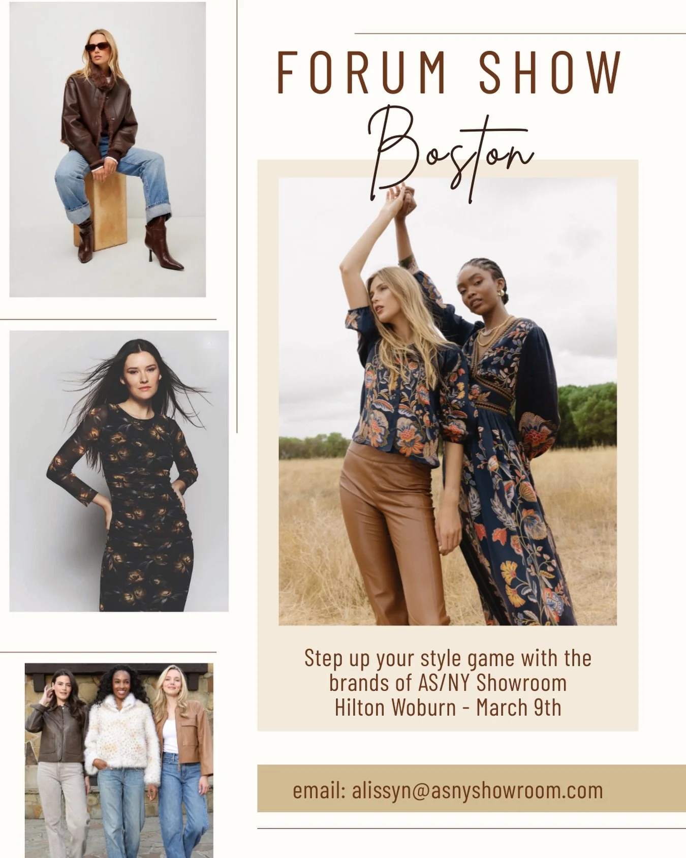 Next Stop: Boston @theforumroadshow at the Hilton Woburn on March 9th. A few afternoon time slots still available. Do not miss your favorite brands from @asnyshowroom