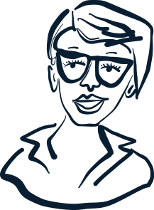 An illustration of Bhavini against a white background