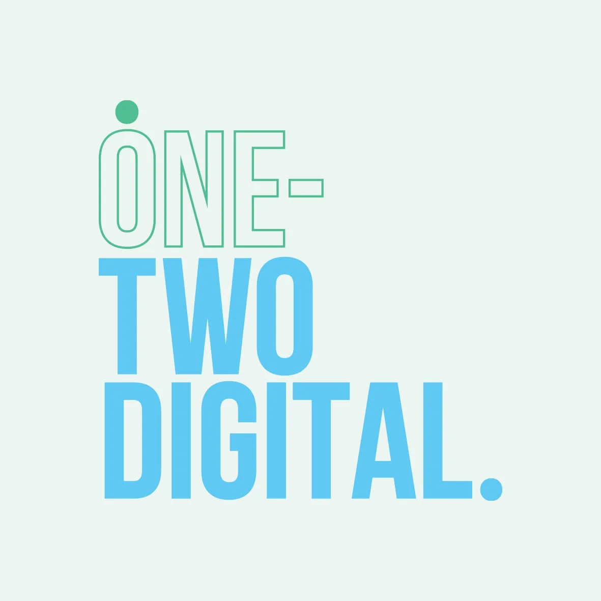 One-Two Digital primary logo featuring two circular shapes as a subtle nod to founder Laura's love of football, designed by B81 Designs