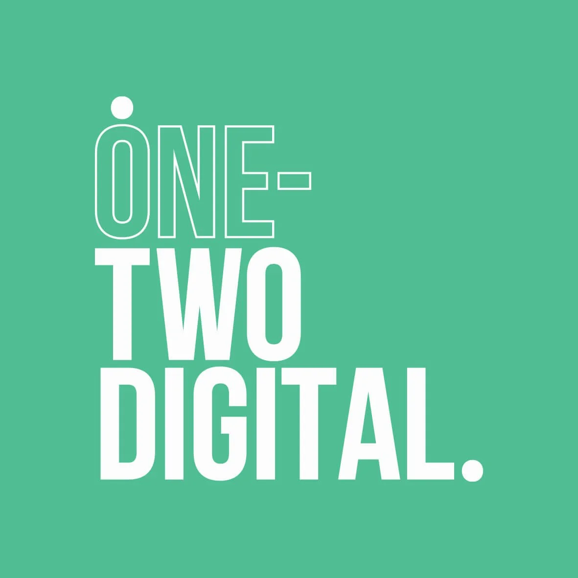 One-Two Digital logo on a dark background, showing the brand identity in an alternative colourway, designed by B81 Designs