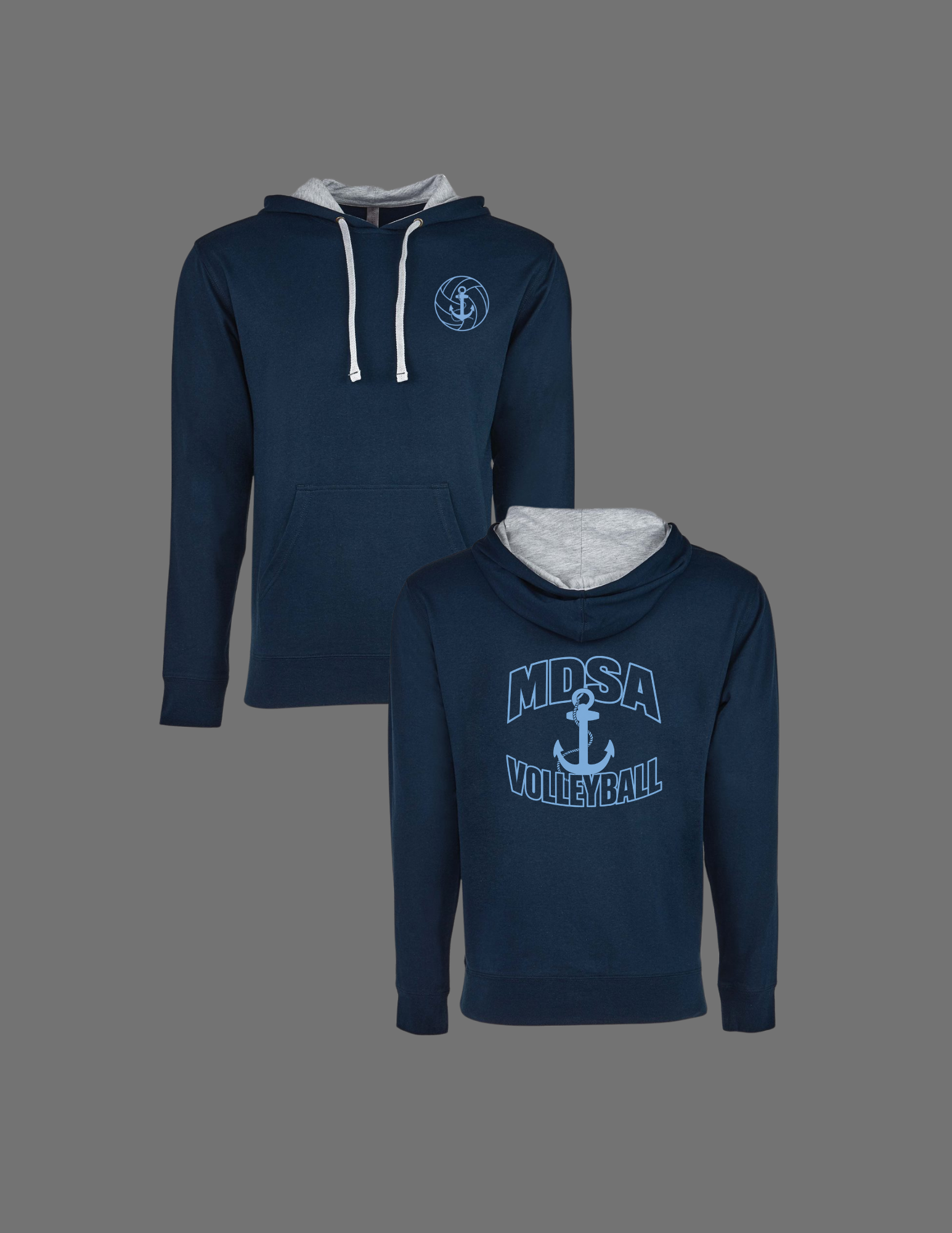 MDS Unisex Navy Hoodie Sweatshirt