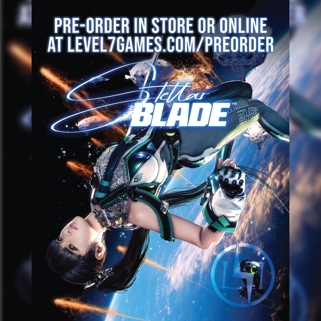 Stellar Blade Pre-Orders are live! Get ready to play as Eve on April 26th!

🍑

#games #gaming #ps5 #playstation #sony #stellarblade #videogames #videogamestore #store #shop #shopping #vintagegames #denver #colorado #level7games