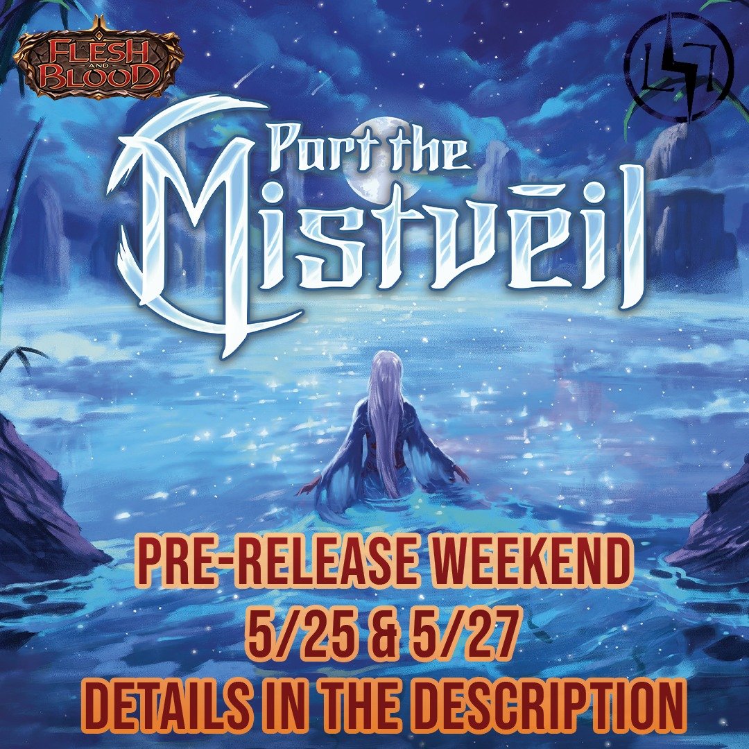 🛡Ready your Arsenal! ⚔️ FaB Part the Mistveil is here! Level 7 will be hosting 2 pre-release events at our 84th and Kipling locations.

$30 Entry
Sealed Deck format - 8 Packs per player

Level 7 84th
8410 Umatilla St
5/25
32 Player Cap
12 PM Start 
