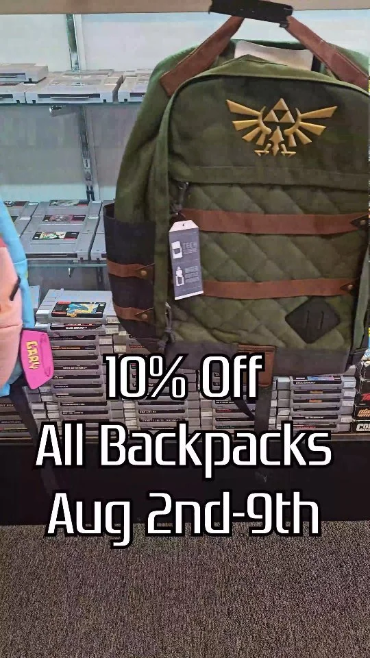 10% Off All Backpacks at Level 7 Games!
Get ready for school with a new Backpack!
📍Level 7 Games
🗓Aug. 2nd-9th