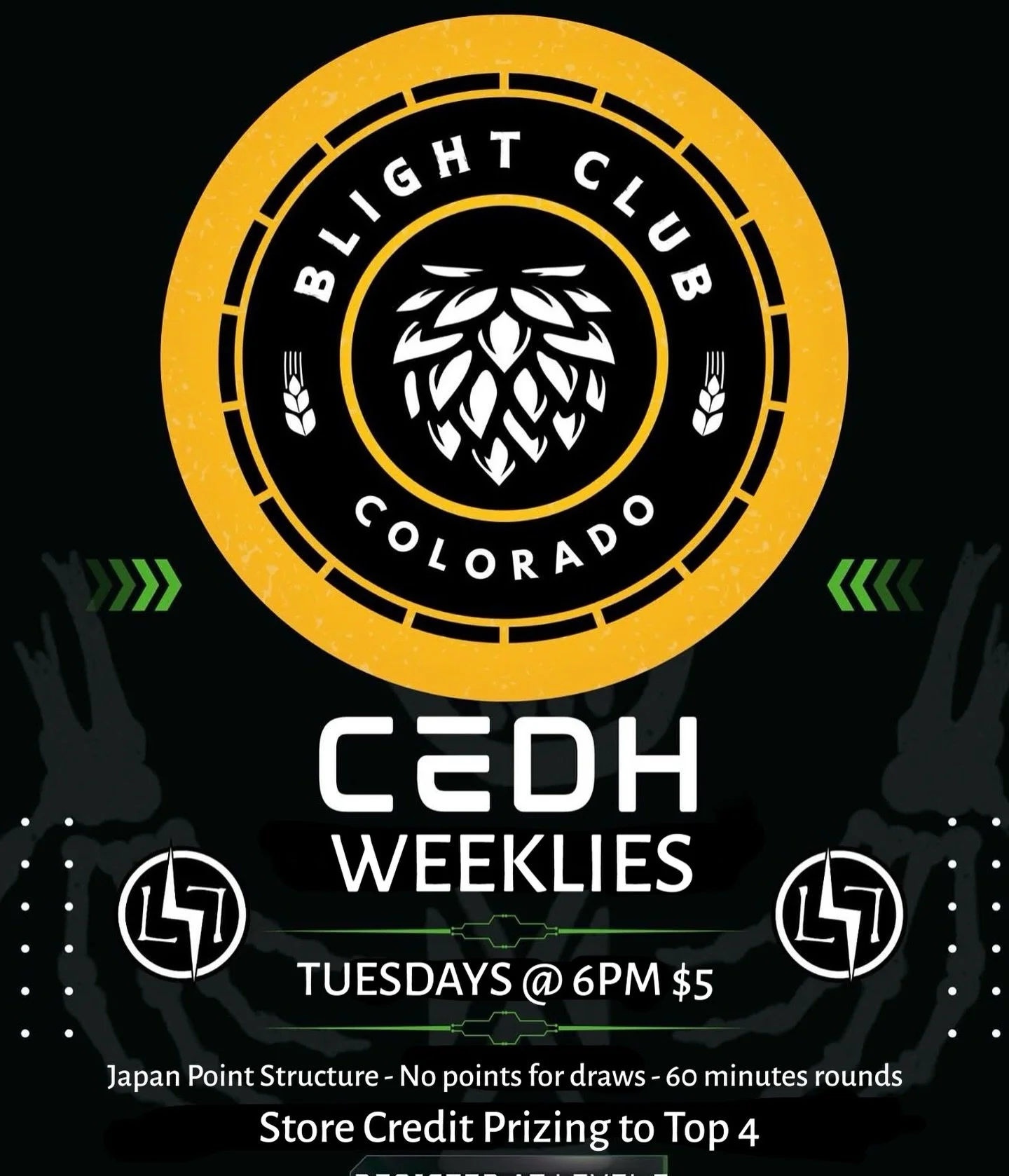 Starting next week! We are hosting a Tuesday night Japan-Rule  Competitive Commander weekly with our friends with Blight Club! 

84th and Umatilla Location

$5 entry 

100% entry into store credit pool. 

Prizing to Top 4

😘