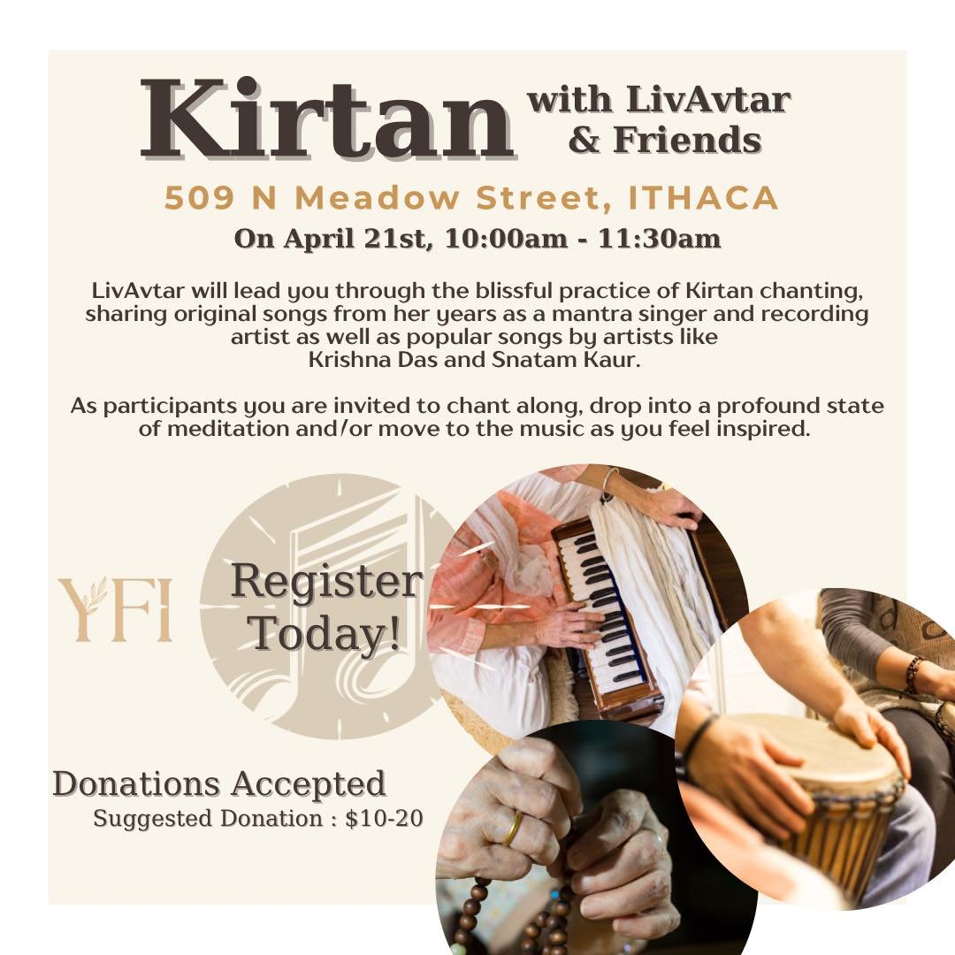 Don&rsquo;t miss tomorrow&rsquo;s Kirtan with the community! 
509 N Meadow Street, #Ithaca

Register here, 
https://get.mndbdy.ly/EMisZzenXIb

#kirtan #kirtanmusic #communityevent #community