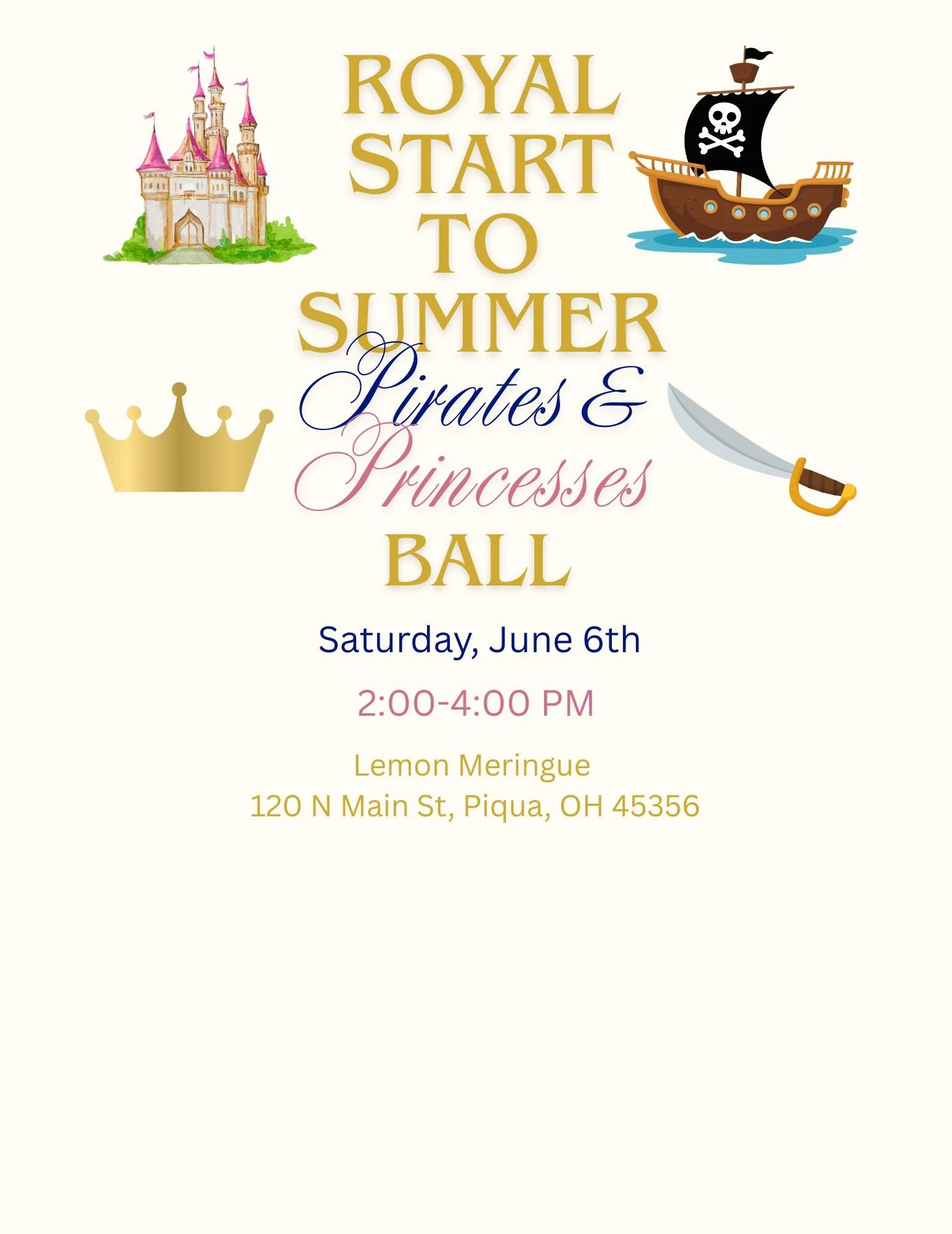 Pirates and Princesses Kid Event in Piqua Ohio