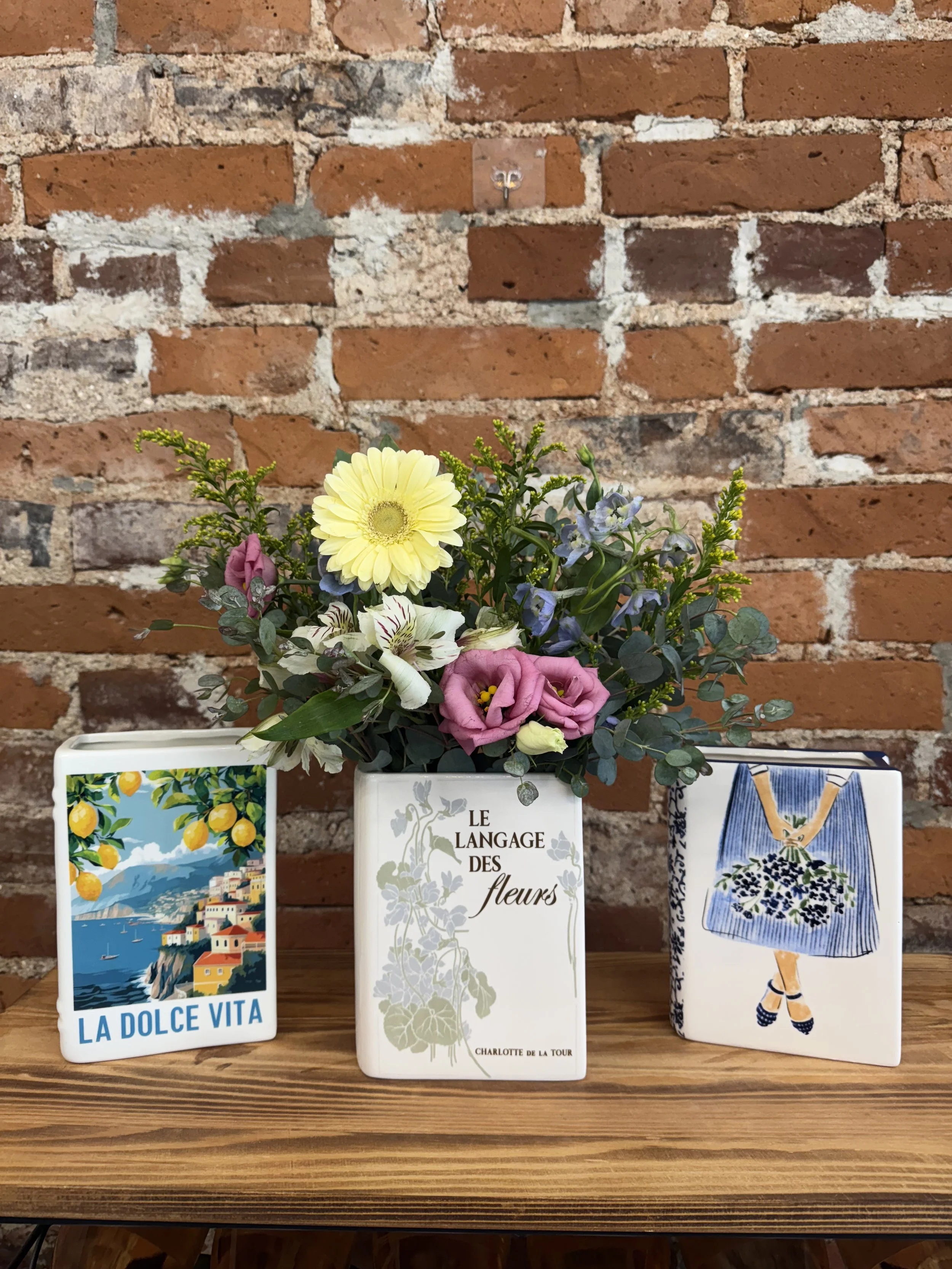 Book Vase Floral Arrangement