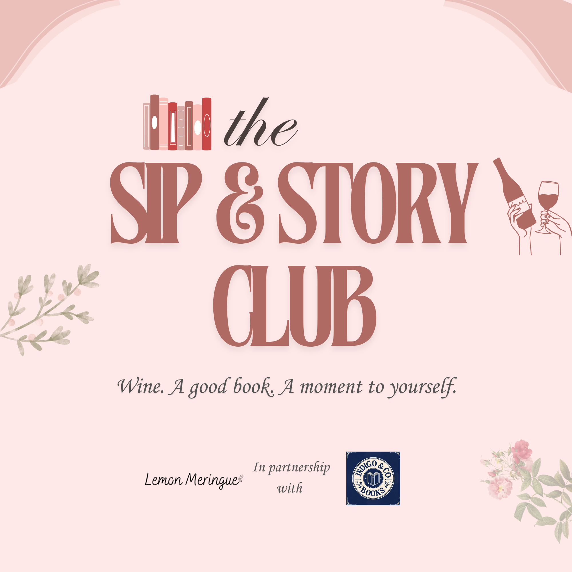 book and wine subscription box with wrapped novel and red wine from Lemon Meringue