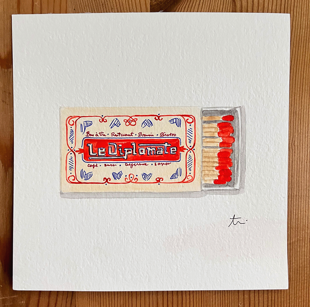 Le Diplomate Matchbook Painting
