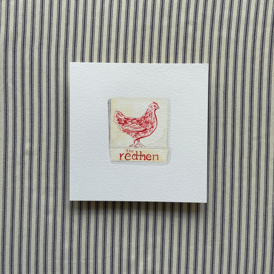 Red Hen Matchbook Painting