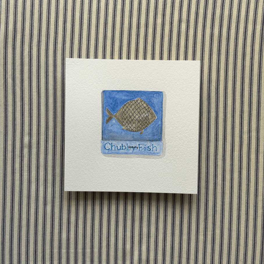 Chubby Fish Matchbook Painting